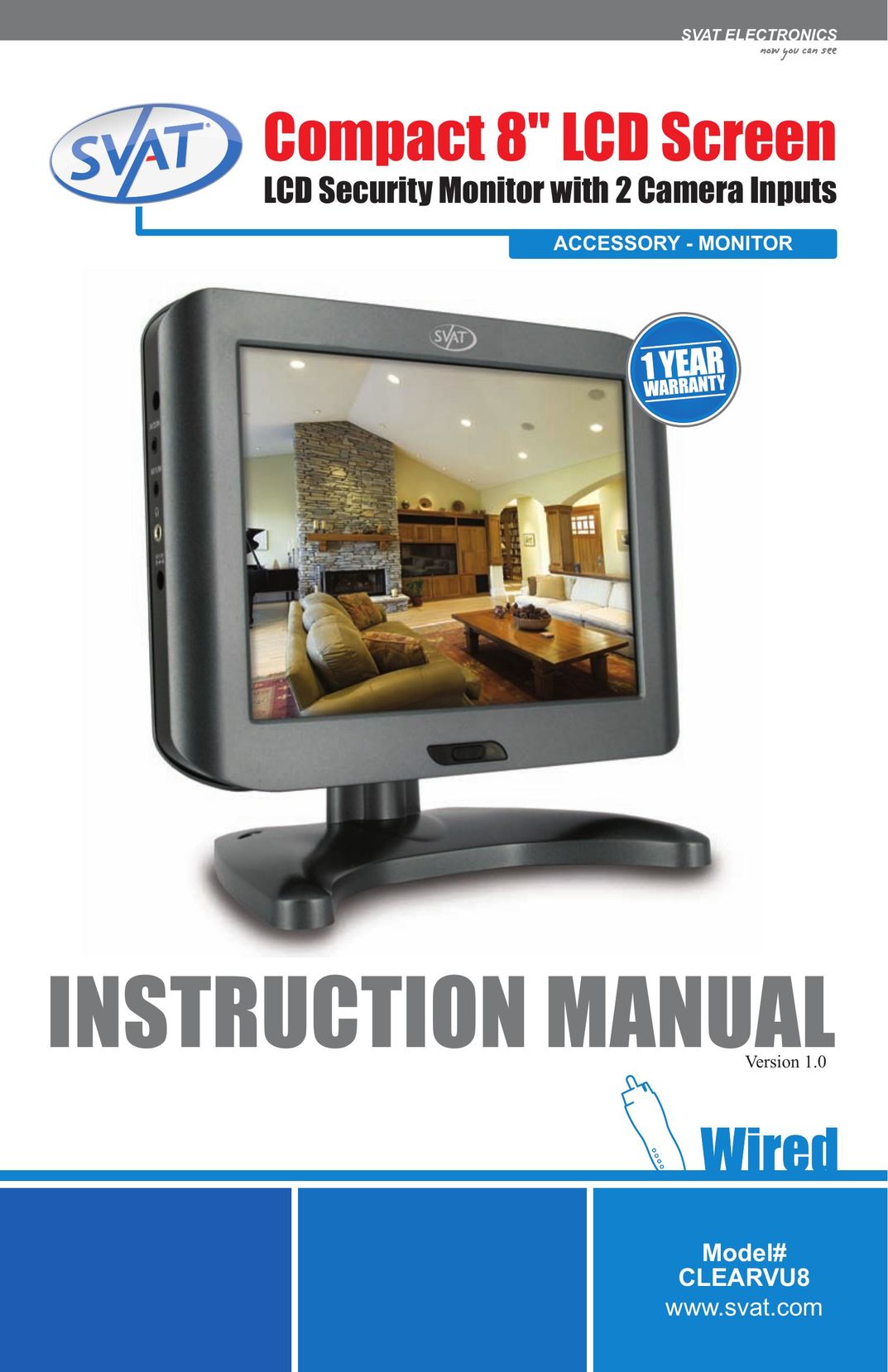 SVAT Electronics CLEARVU8 Computer Monitor User Manual