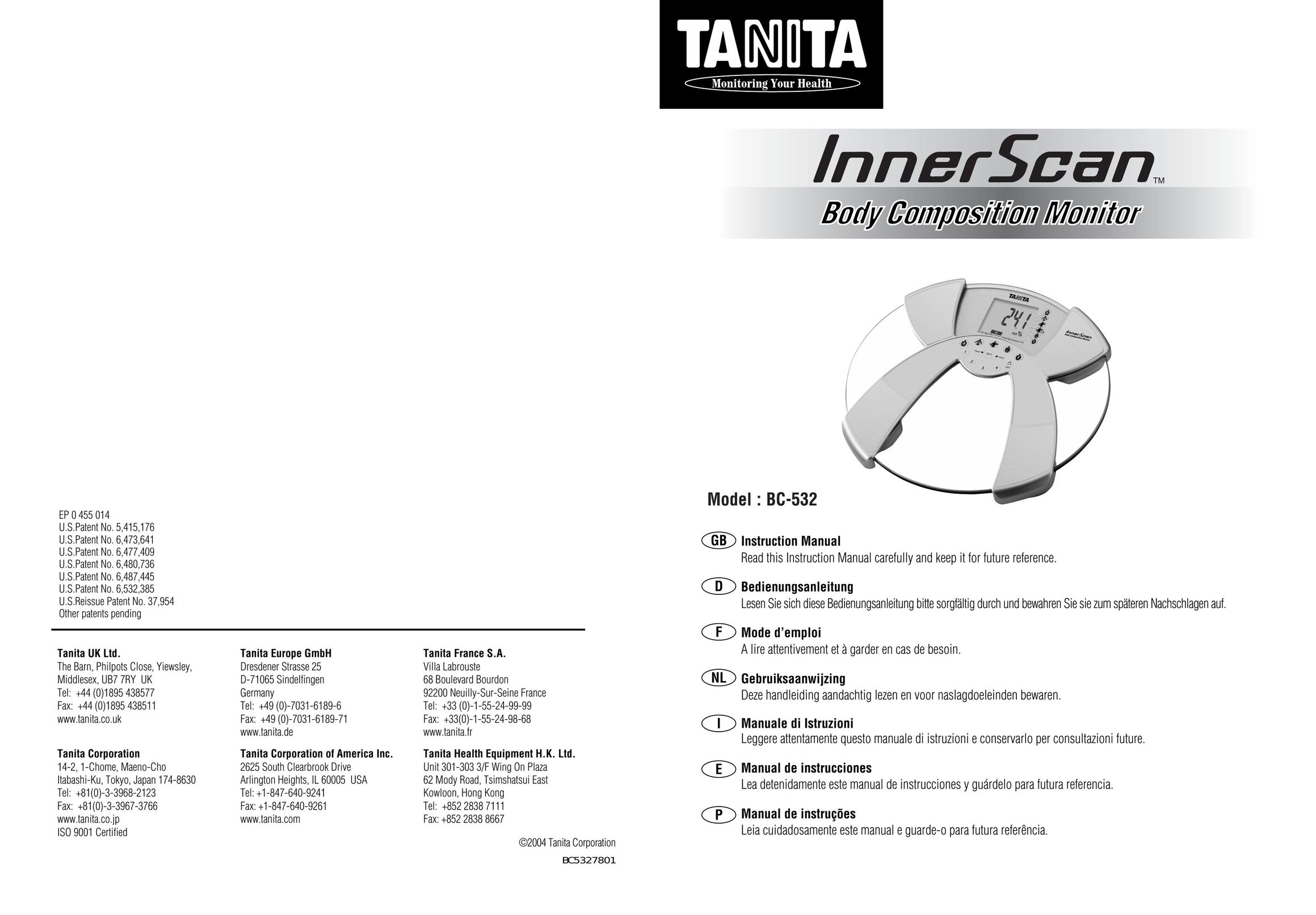 Tanita BC-532 Computer Monitor User Manual