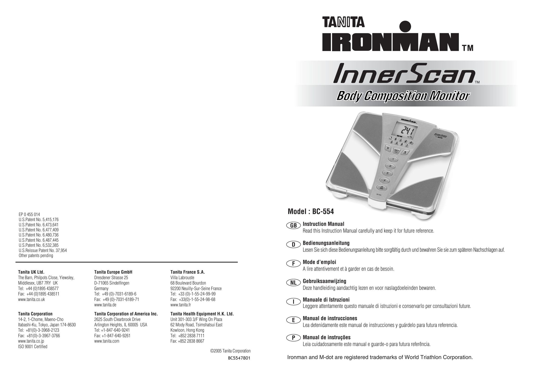 Tanita BC-554 Computer Monitor User Manual