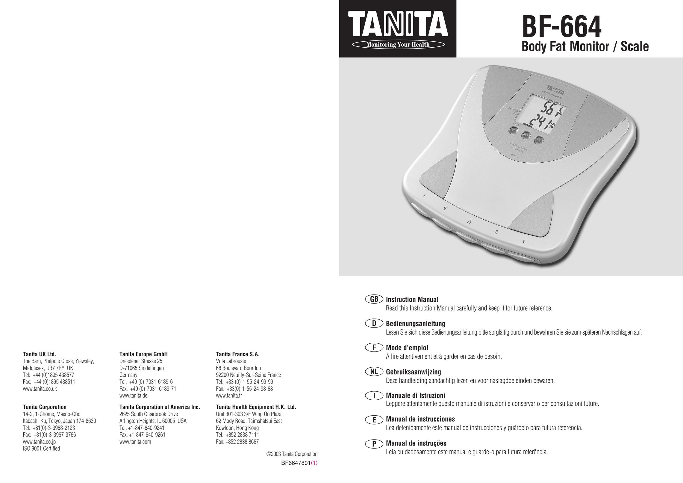 Tanita BF-664 Computer Monitor User Manual