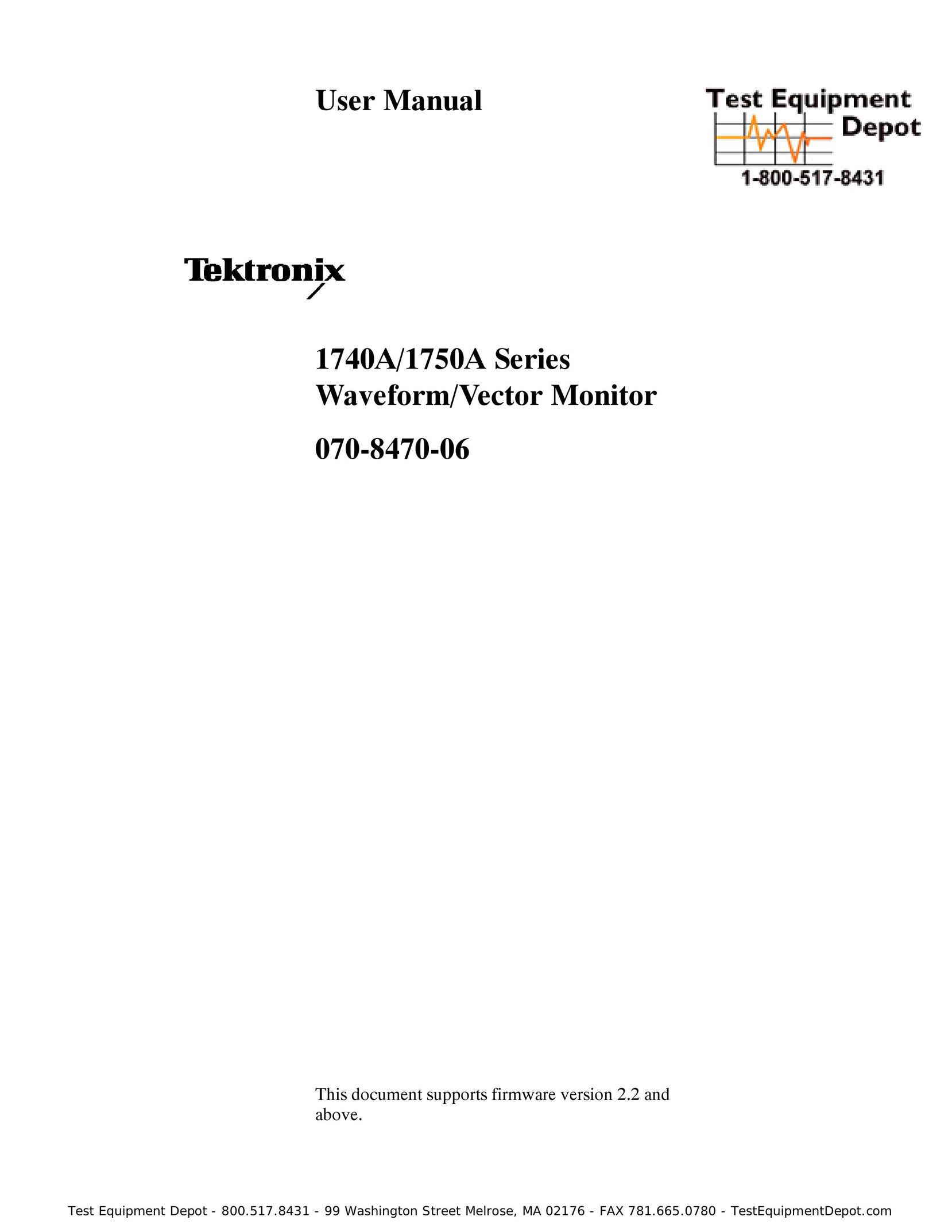 Tektronix 1740A/1750A Computer Monitor User Manual