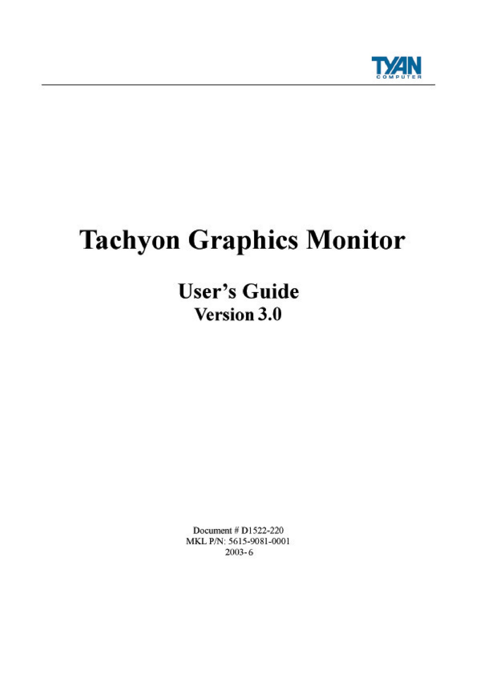 Tyan Computer tgm 300 Computer Monitor User Manual