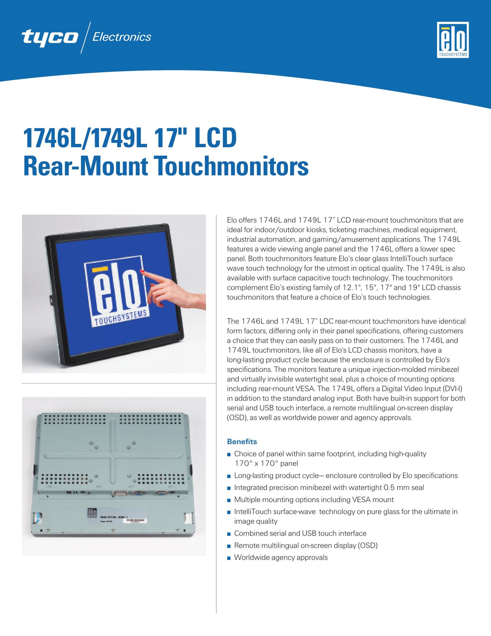Tyco Electronics 1746L Computer Monitor User Manual