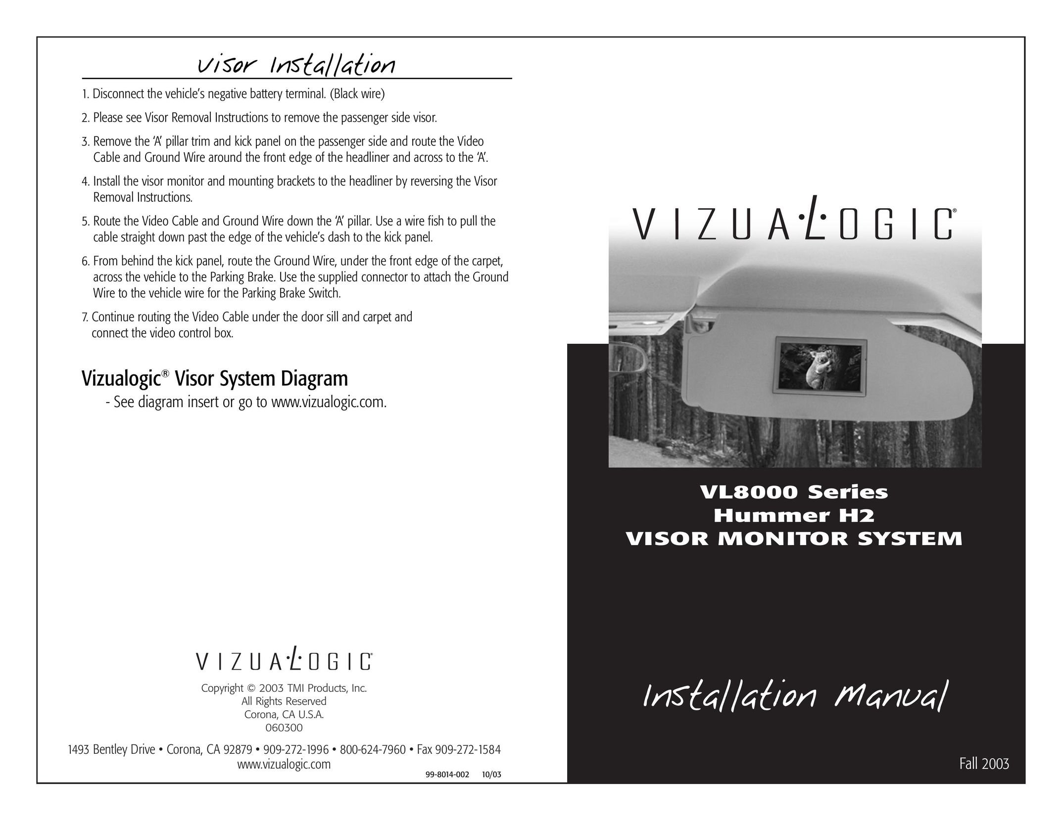 Vizualogic VL8000 Series Computer Monitor User Manual