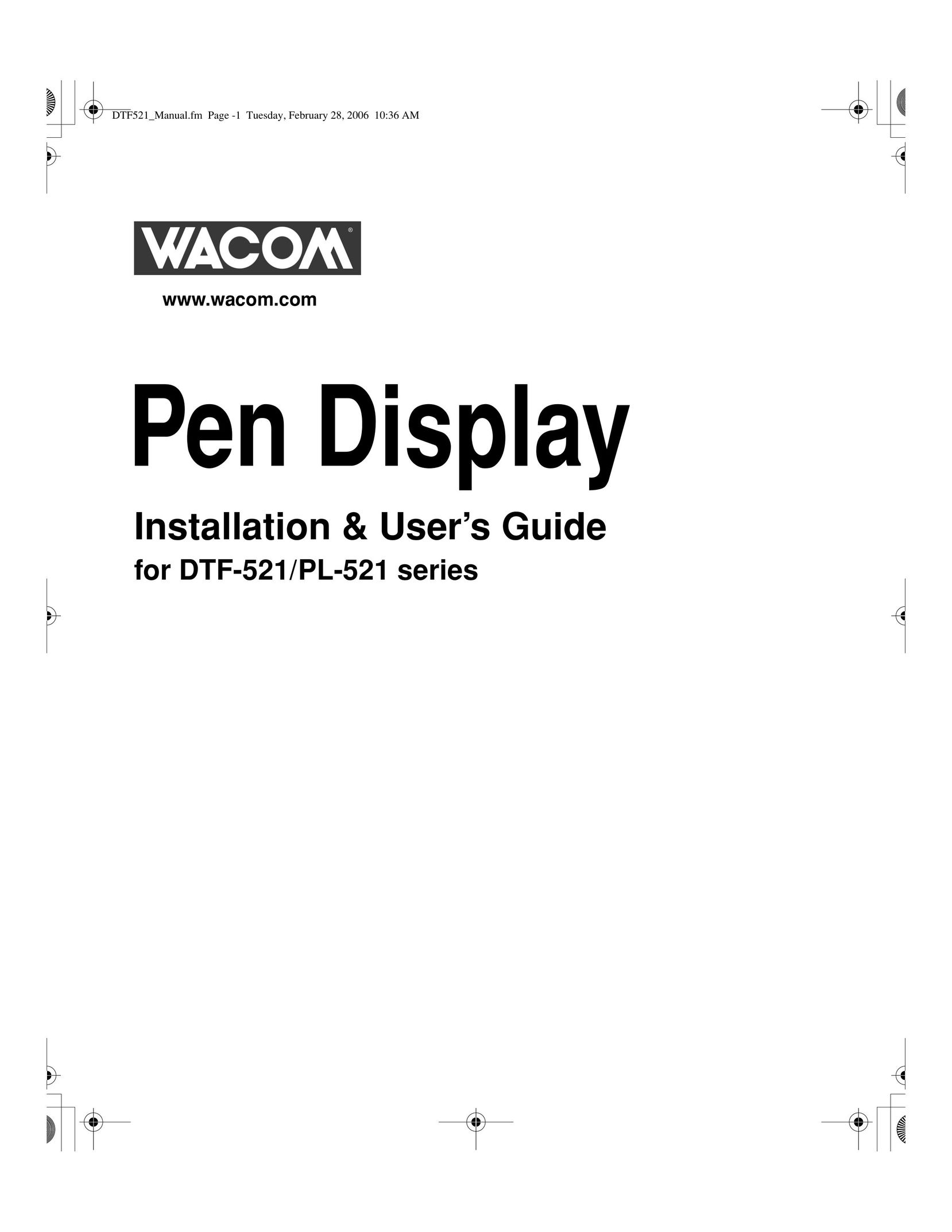 Wacom DTF-521 Computer Monitor User Manual
