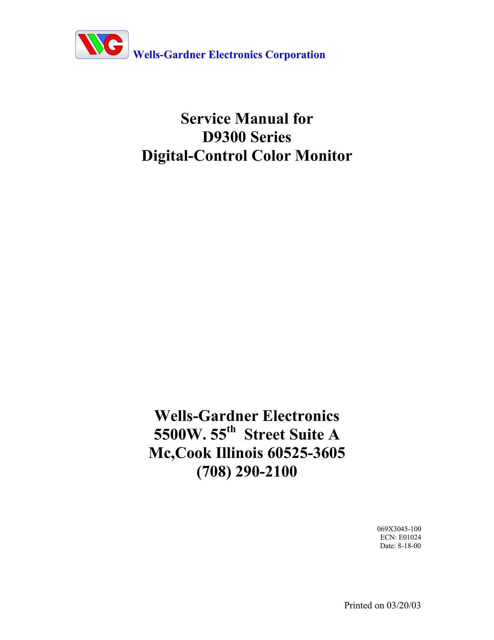 Wells-Gardner D9300 Series Computer Monitor User Manual