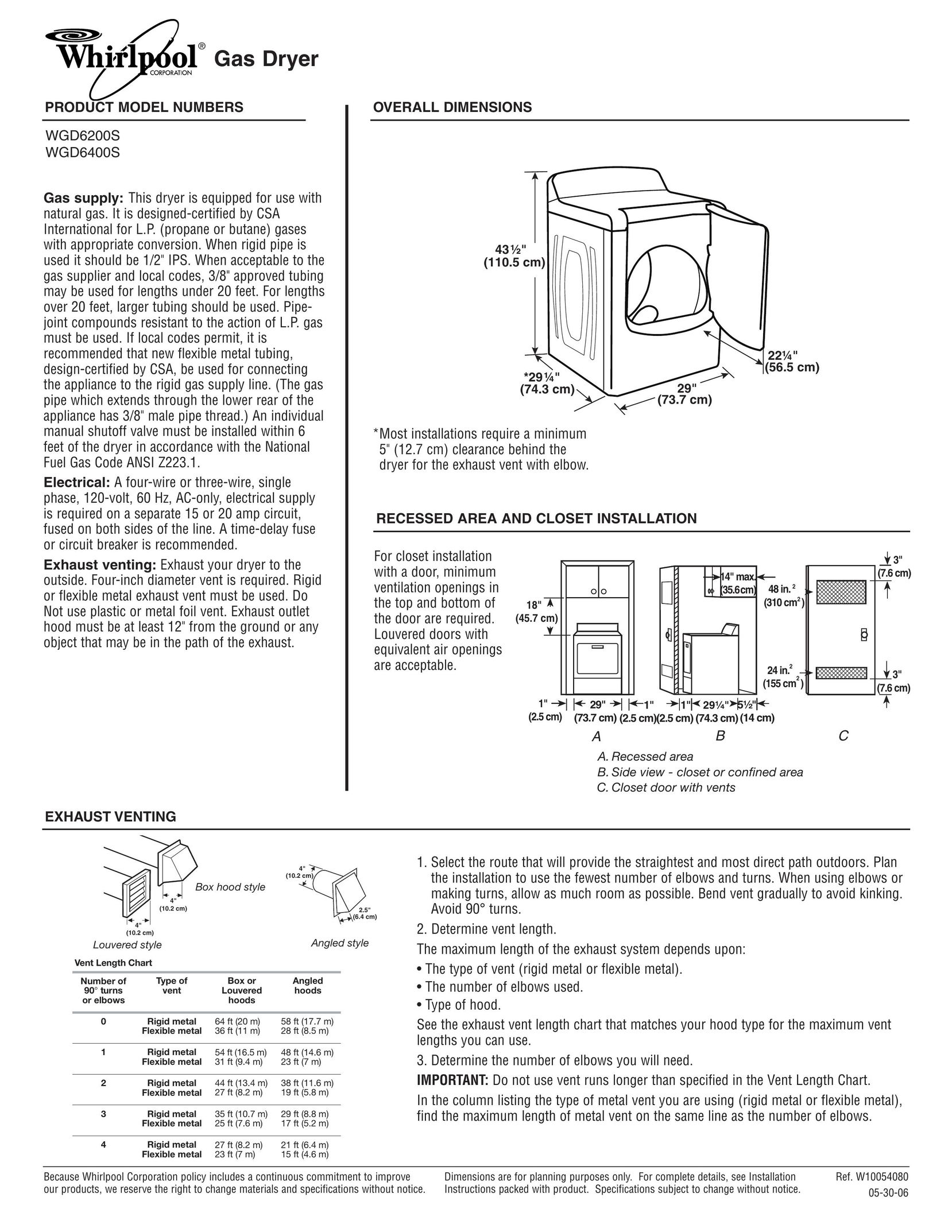Whirlpool WGD6200S Computer Monitor User Manual