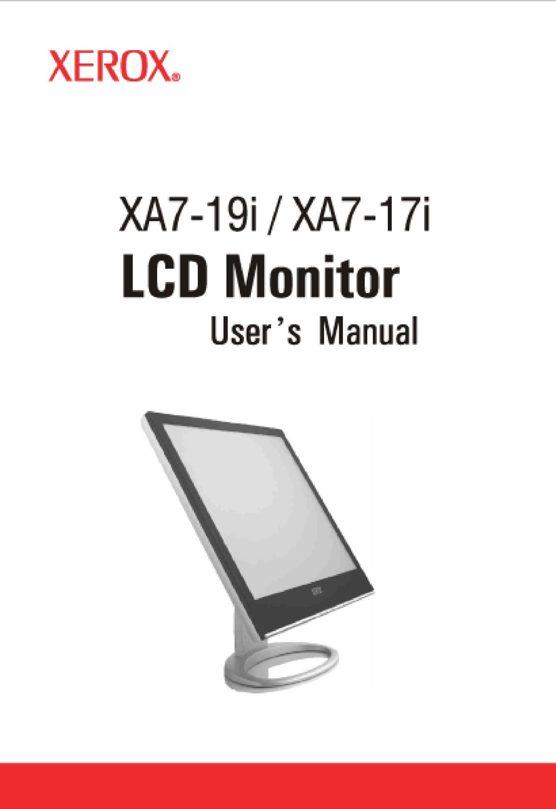 Xerox XA7-19i Computer Monitor User Manual
