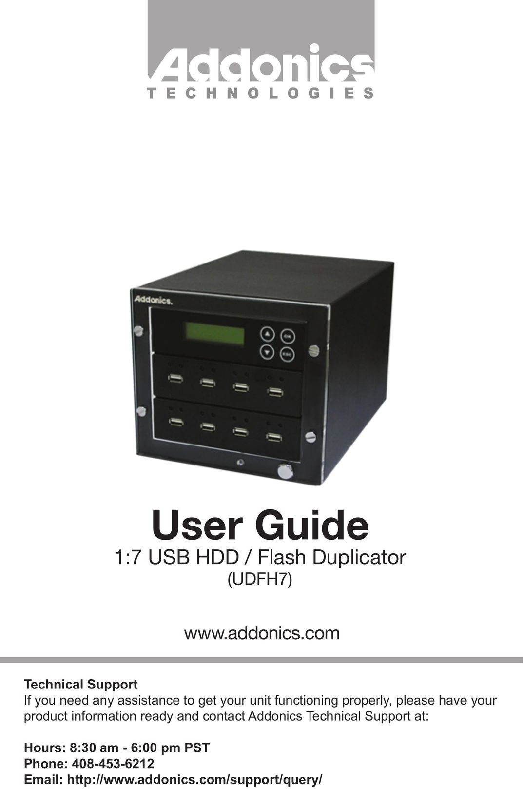 Addonics Technologies UDFH7 Copier User Manual