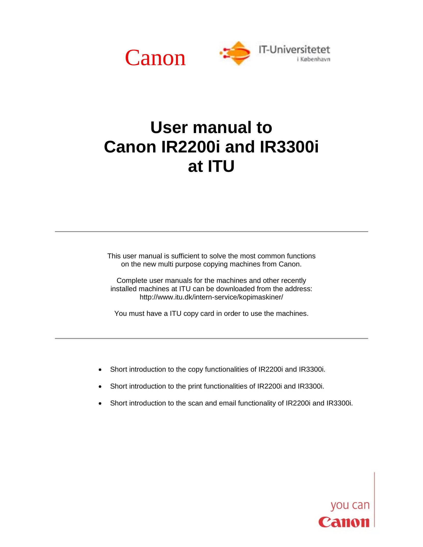 Canon IR2200i Copier User Manual