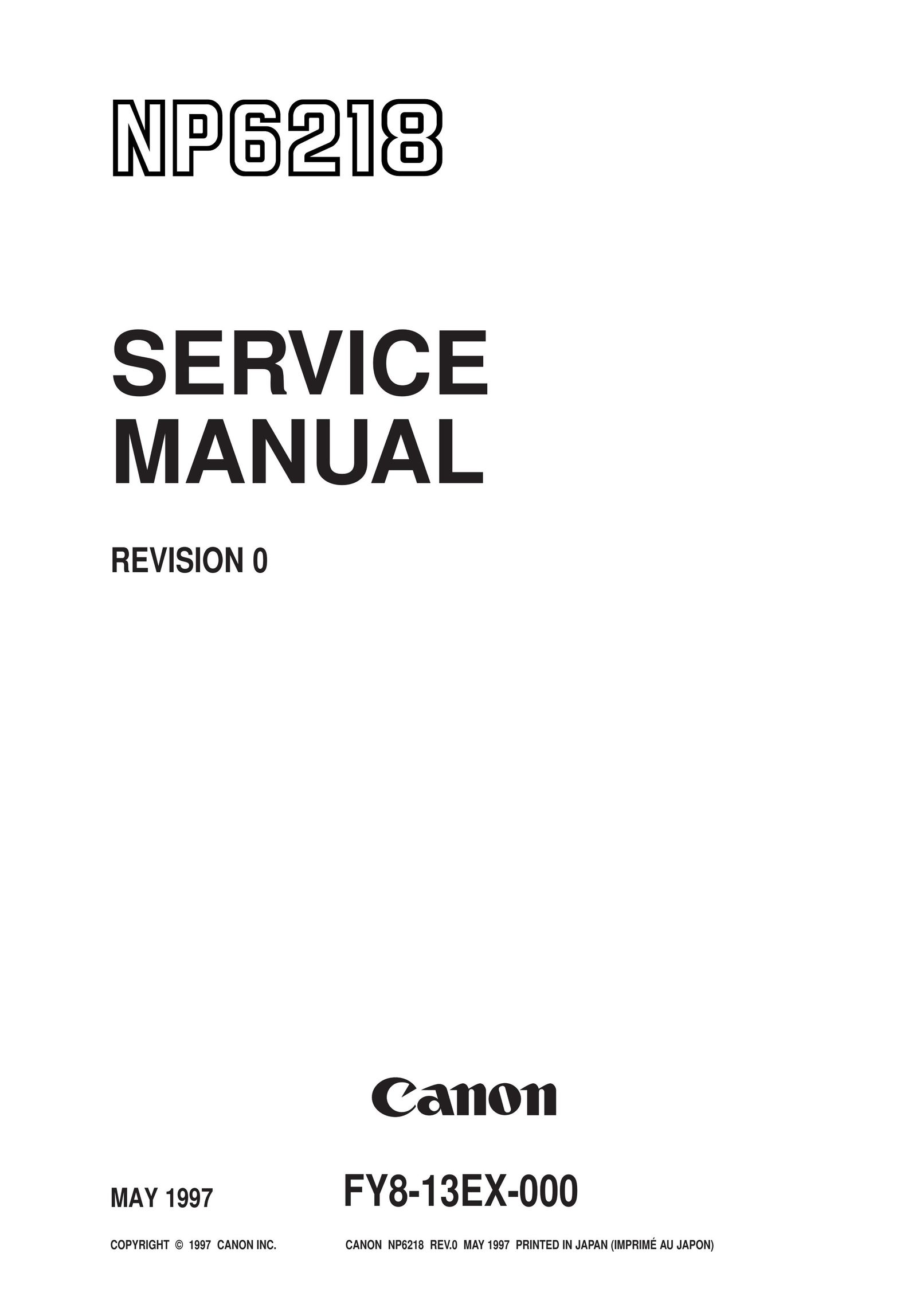 Canon NP6218 Copier User Manual