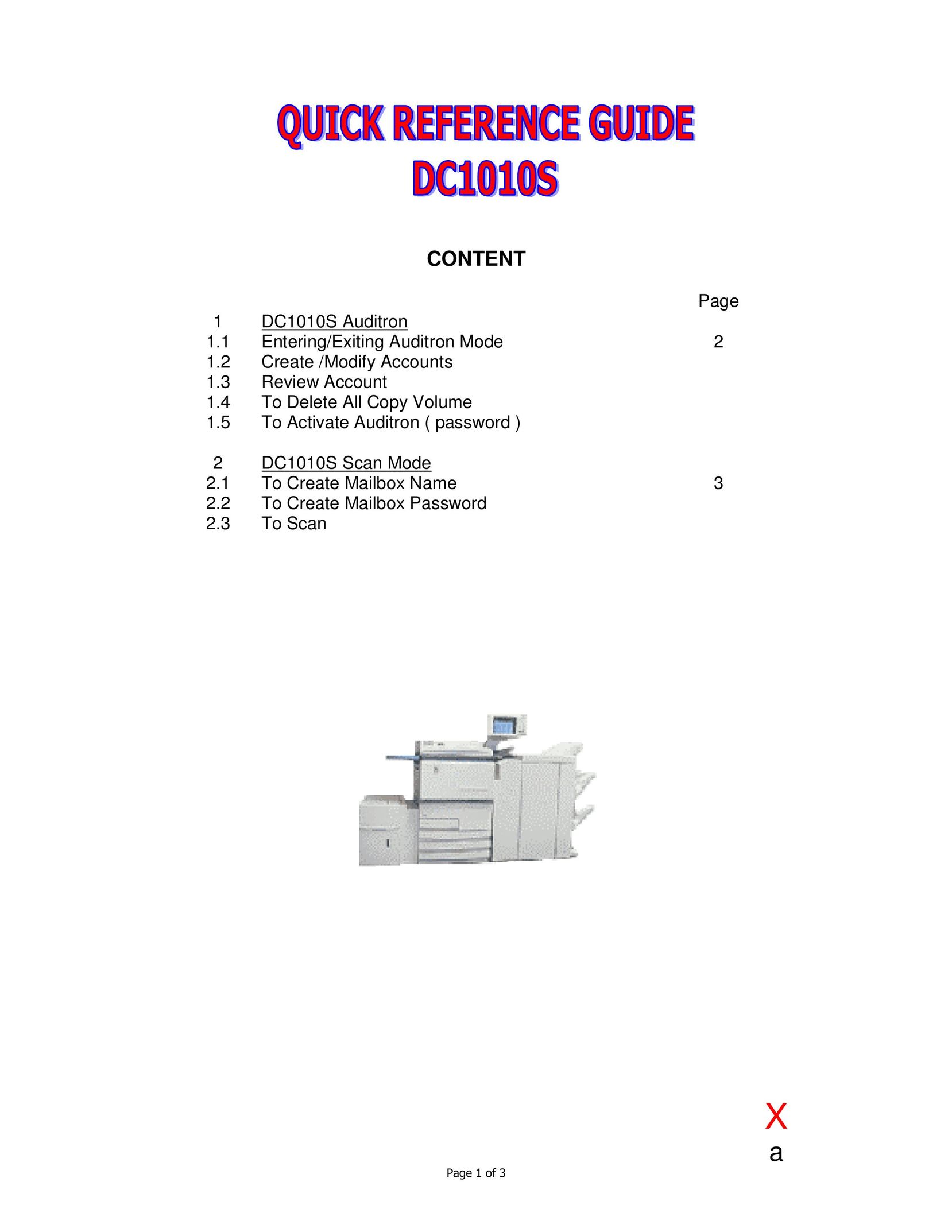 Fujix DC1010S Copier User Manual