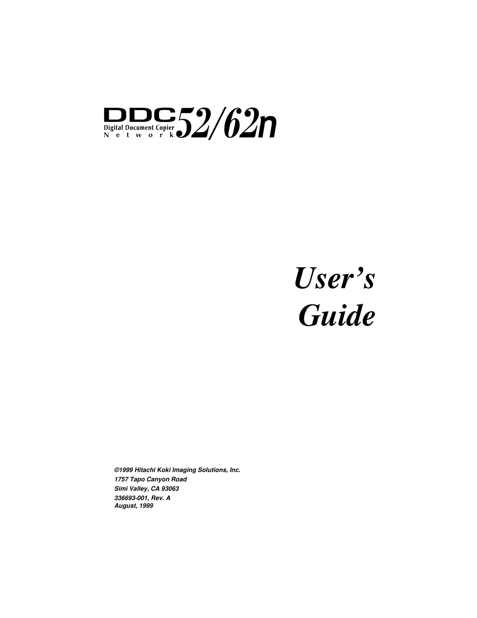 Hitachi Koki USA DDC 52N Copier User Manual