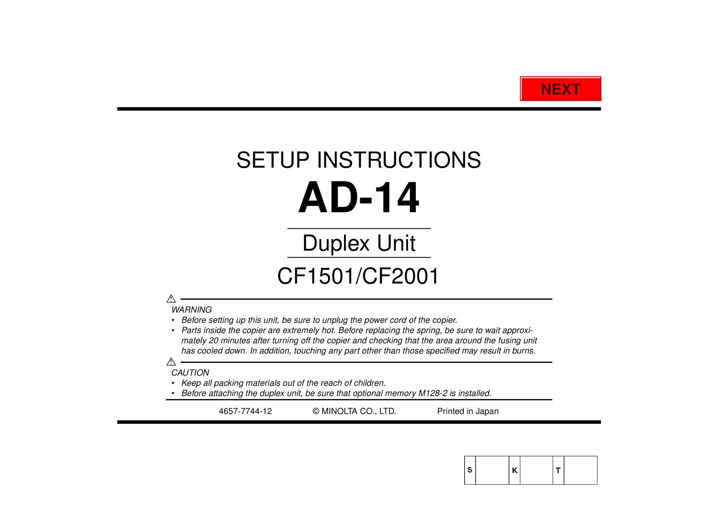 Intec CF1501 Copier User Manual