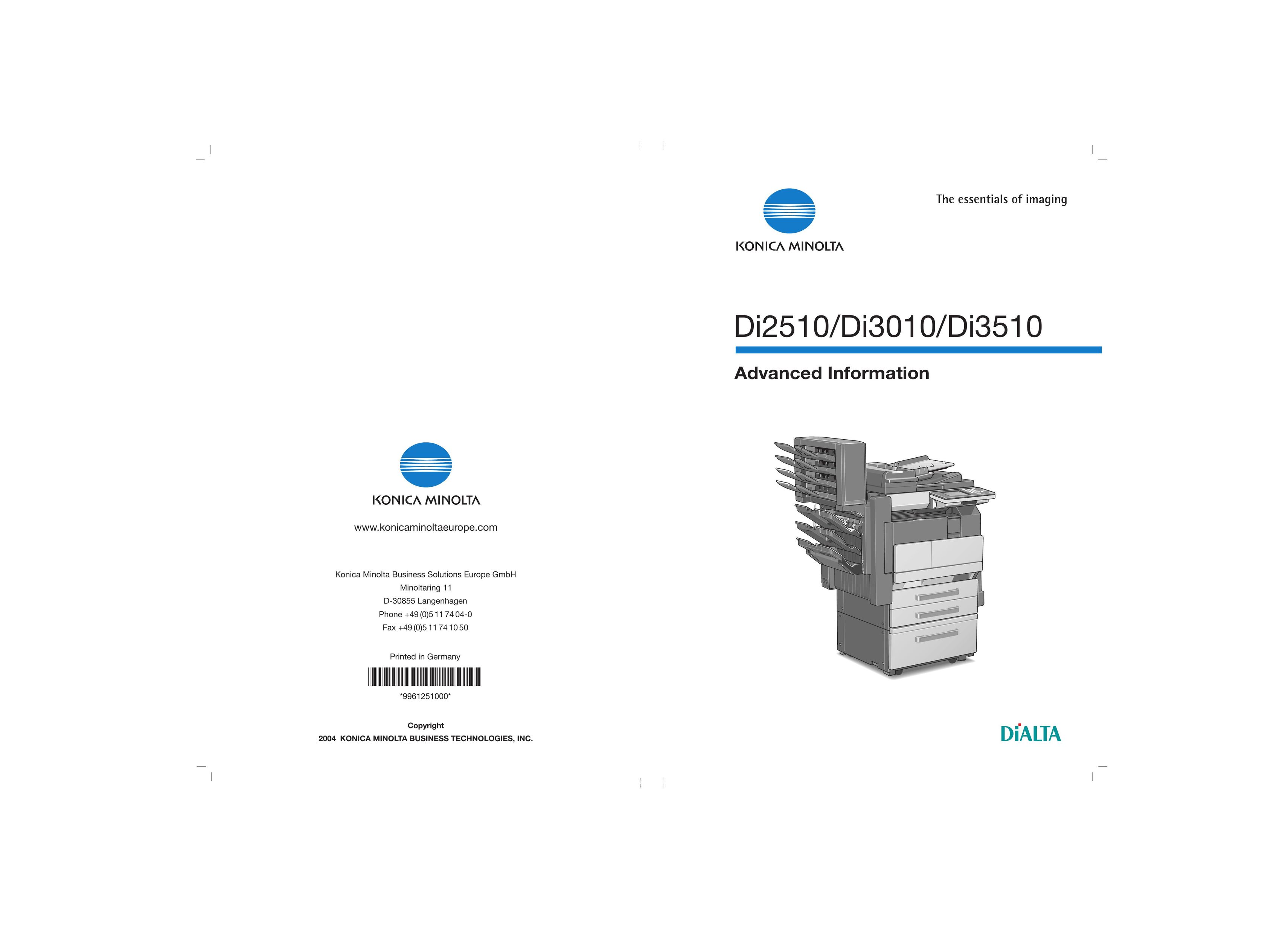 Konica Minolta DI2510 Copier User Manual