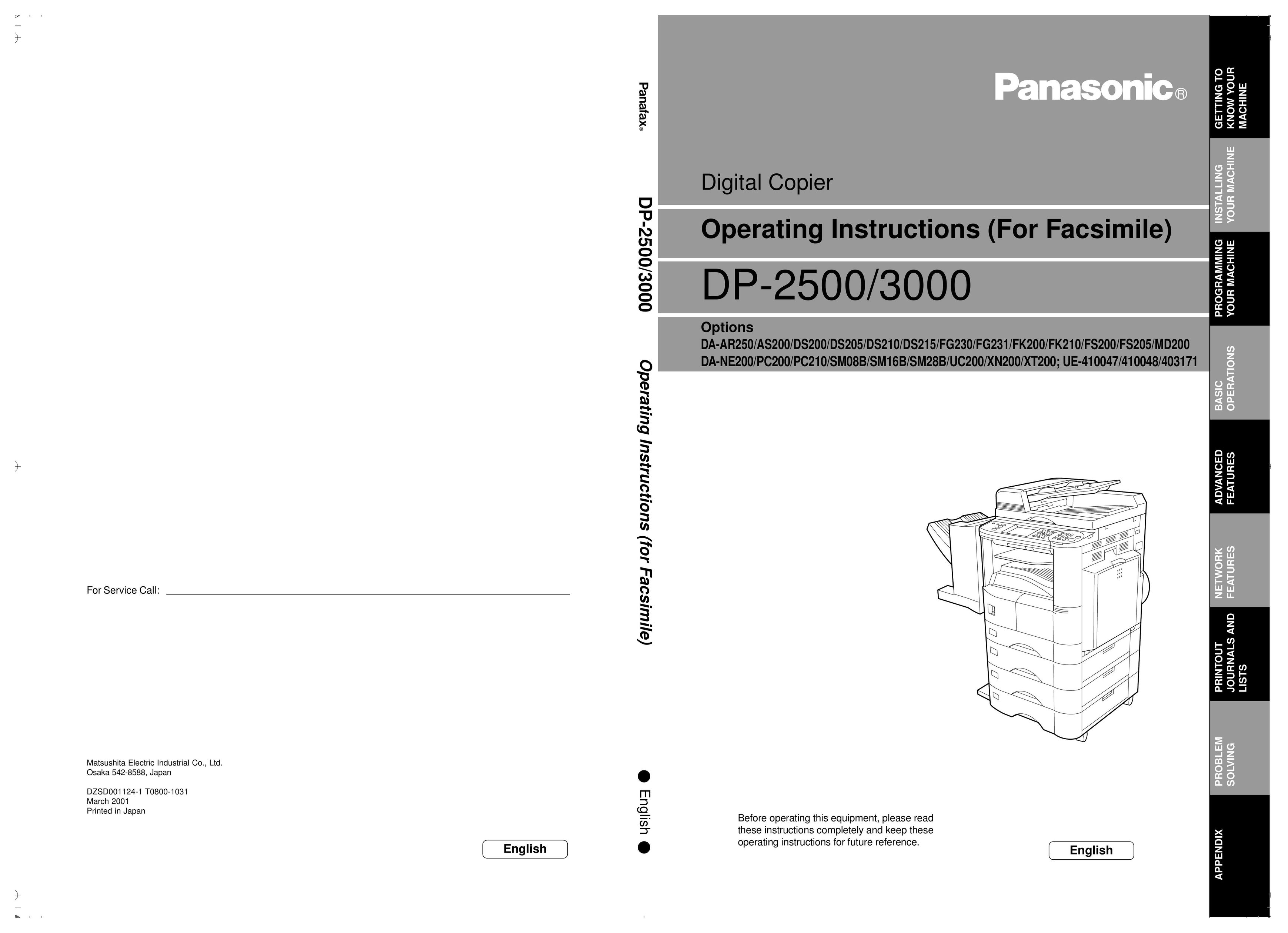 Panasonic DP-2500 Copier User Manual