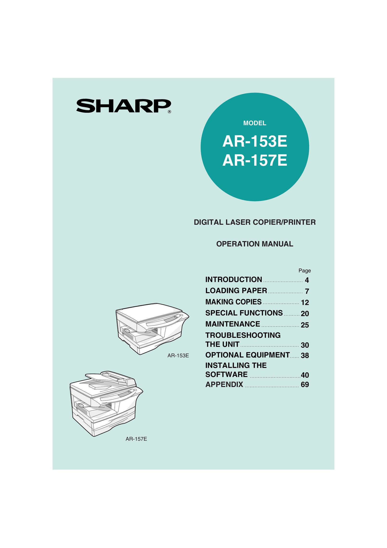 Sharp AR-153E Copier User Manual