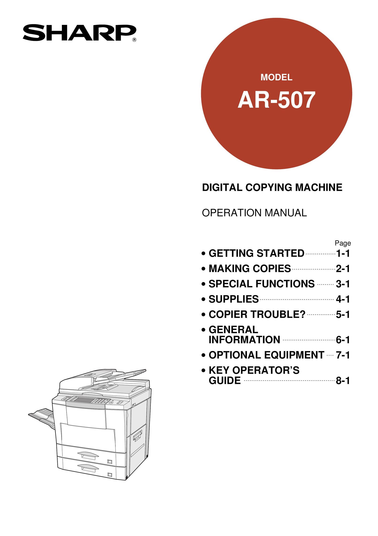 Sharp AR-507 Copier User Manual