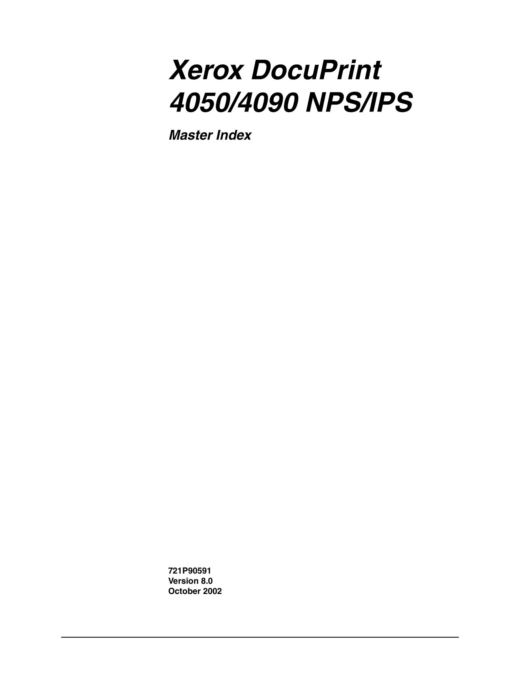 Xerox 4050/4090 NPS/NPS Copier User Manual