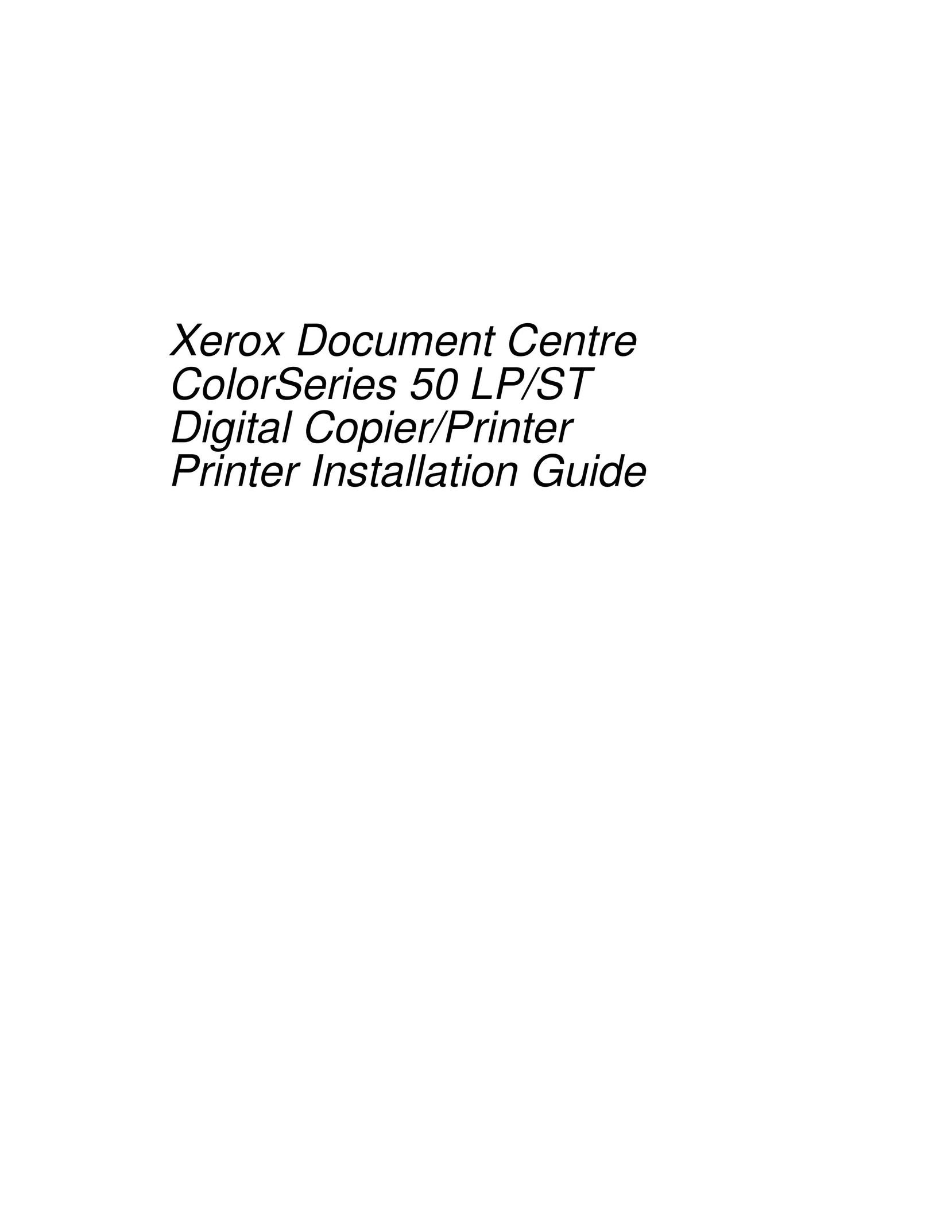 Xerox 50 LP/ST Copier User Manual