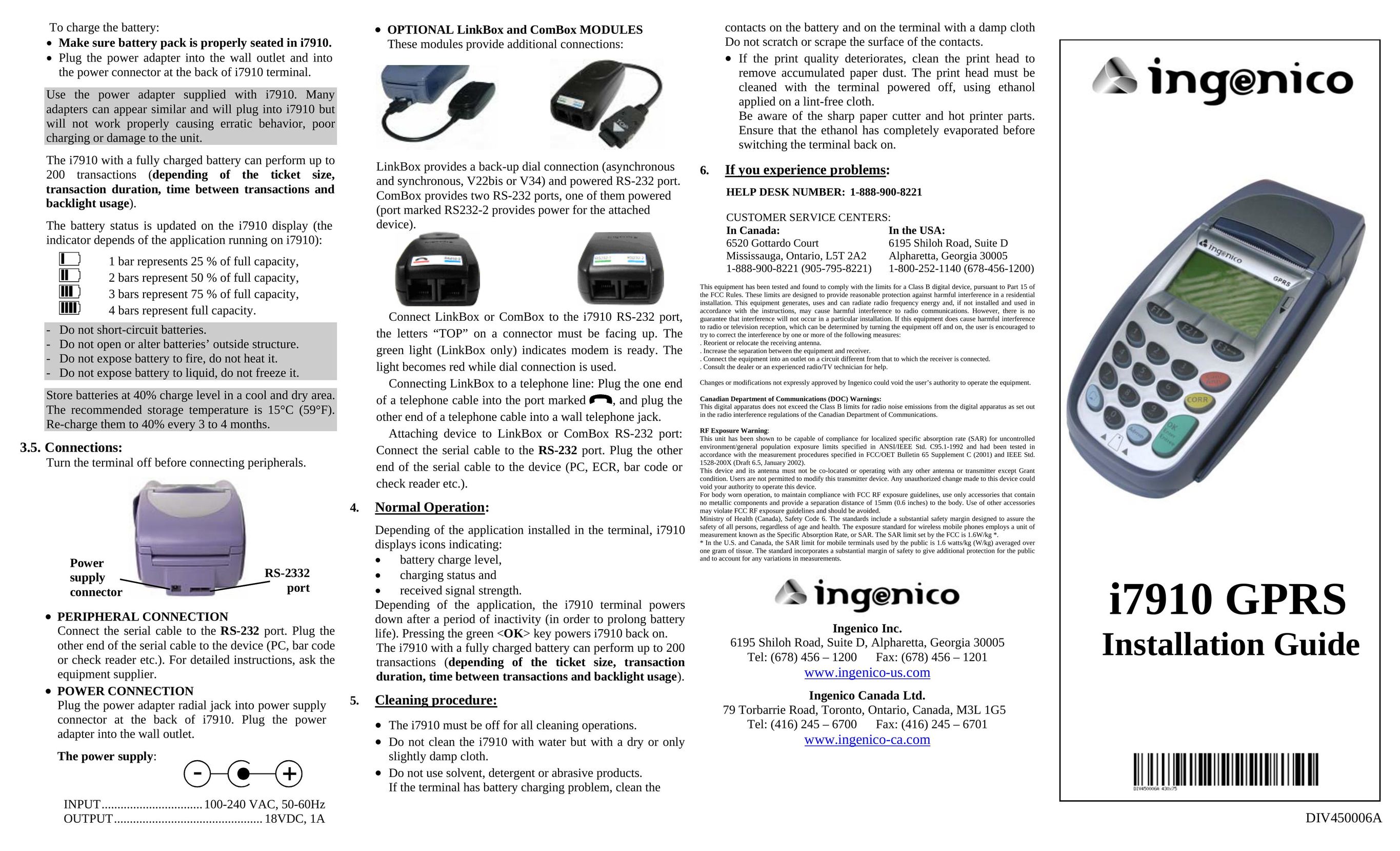 Ingenico I7910 Credit Card Machine User Manual