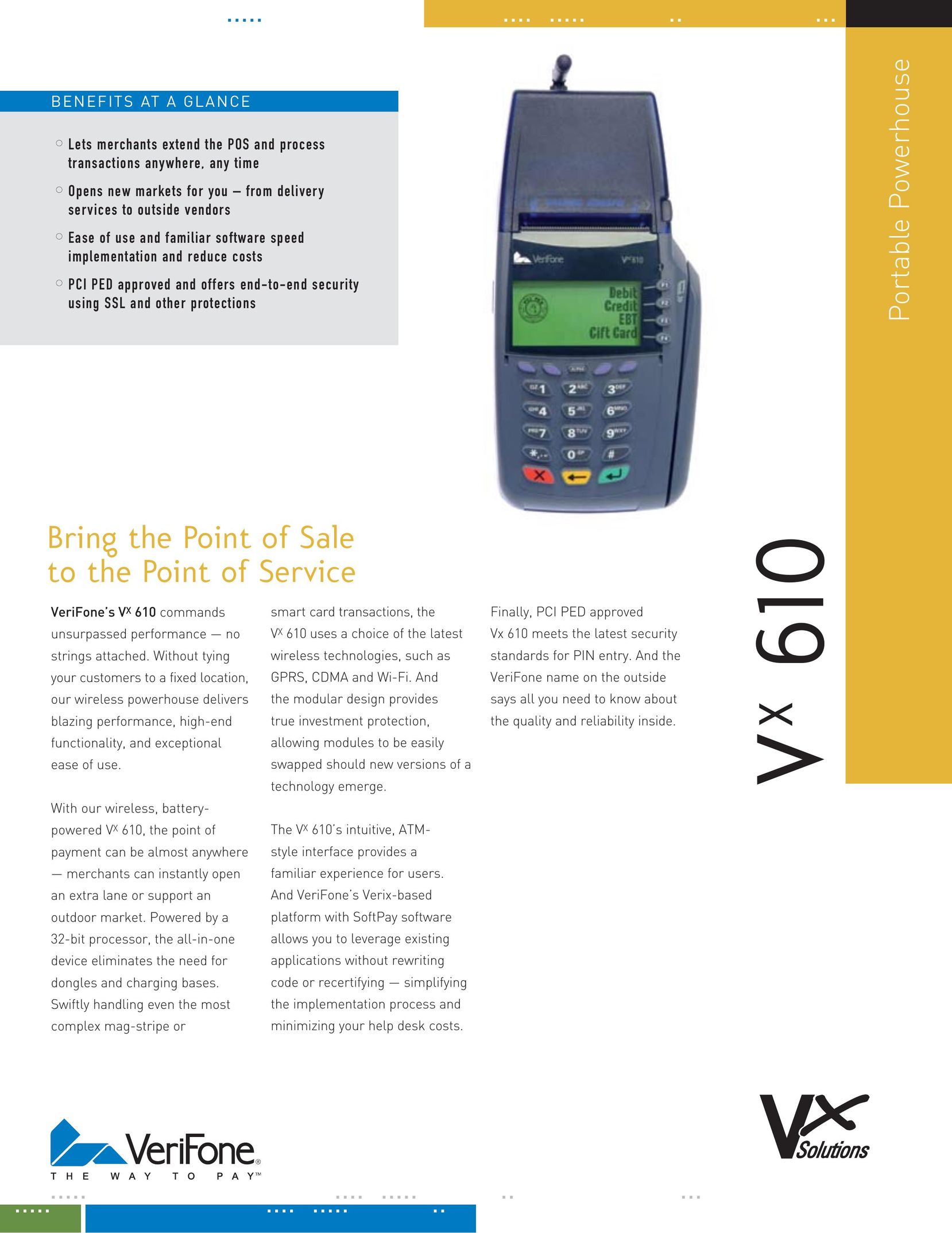 VeriFone Vx 610 Credit Card Machine User Manual