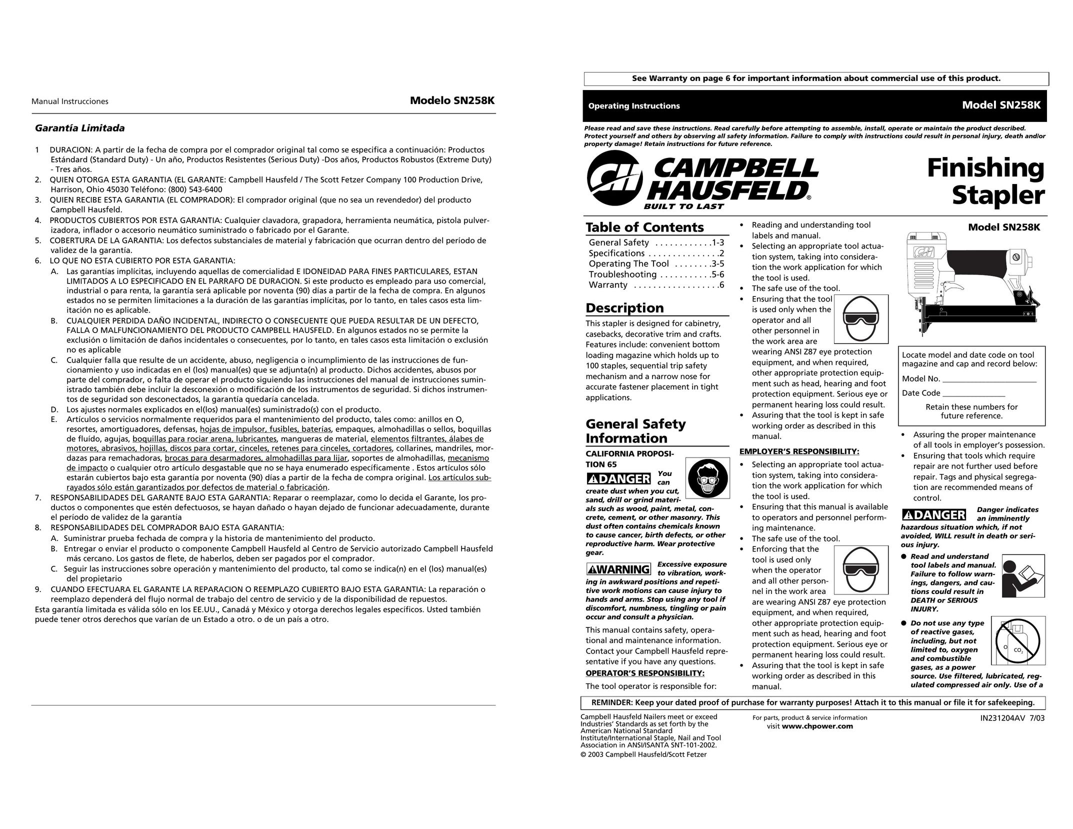 Campbell Hausfeld SN528K eBook Reader User Manual