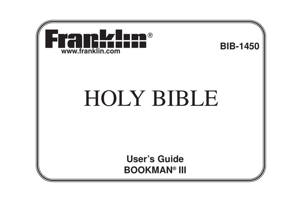 Franklin BIB-1450 eBook Reader User Manual