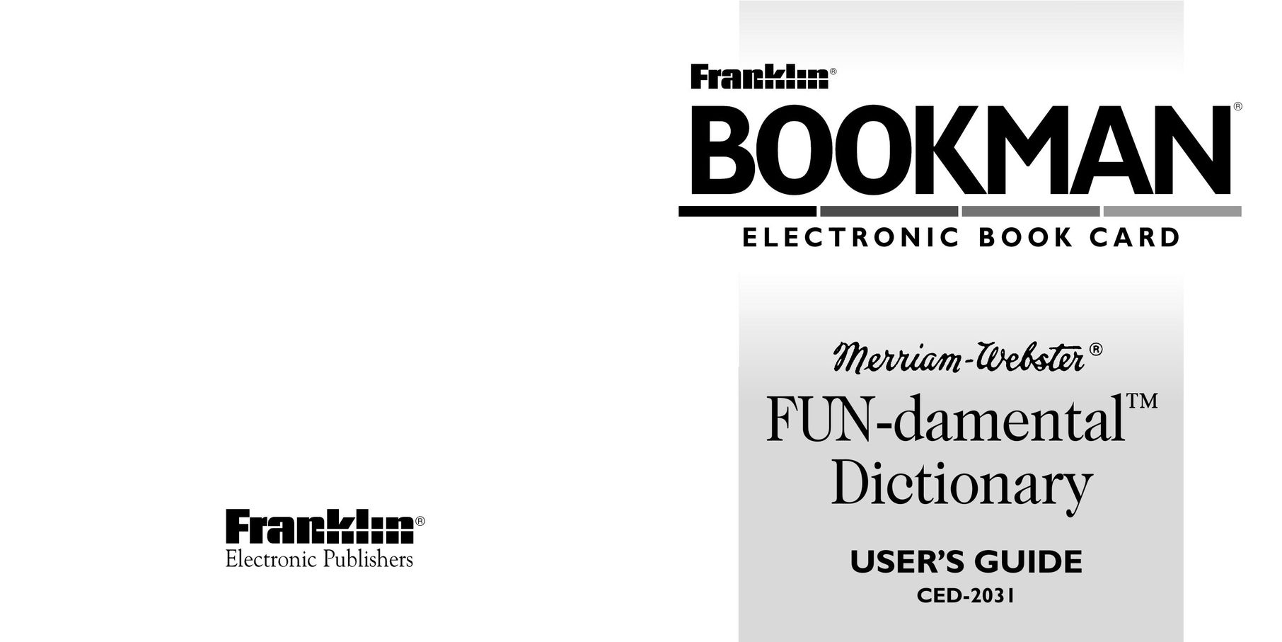 Franklin CED-2031 eBook Reader User Manual