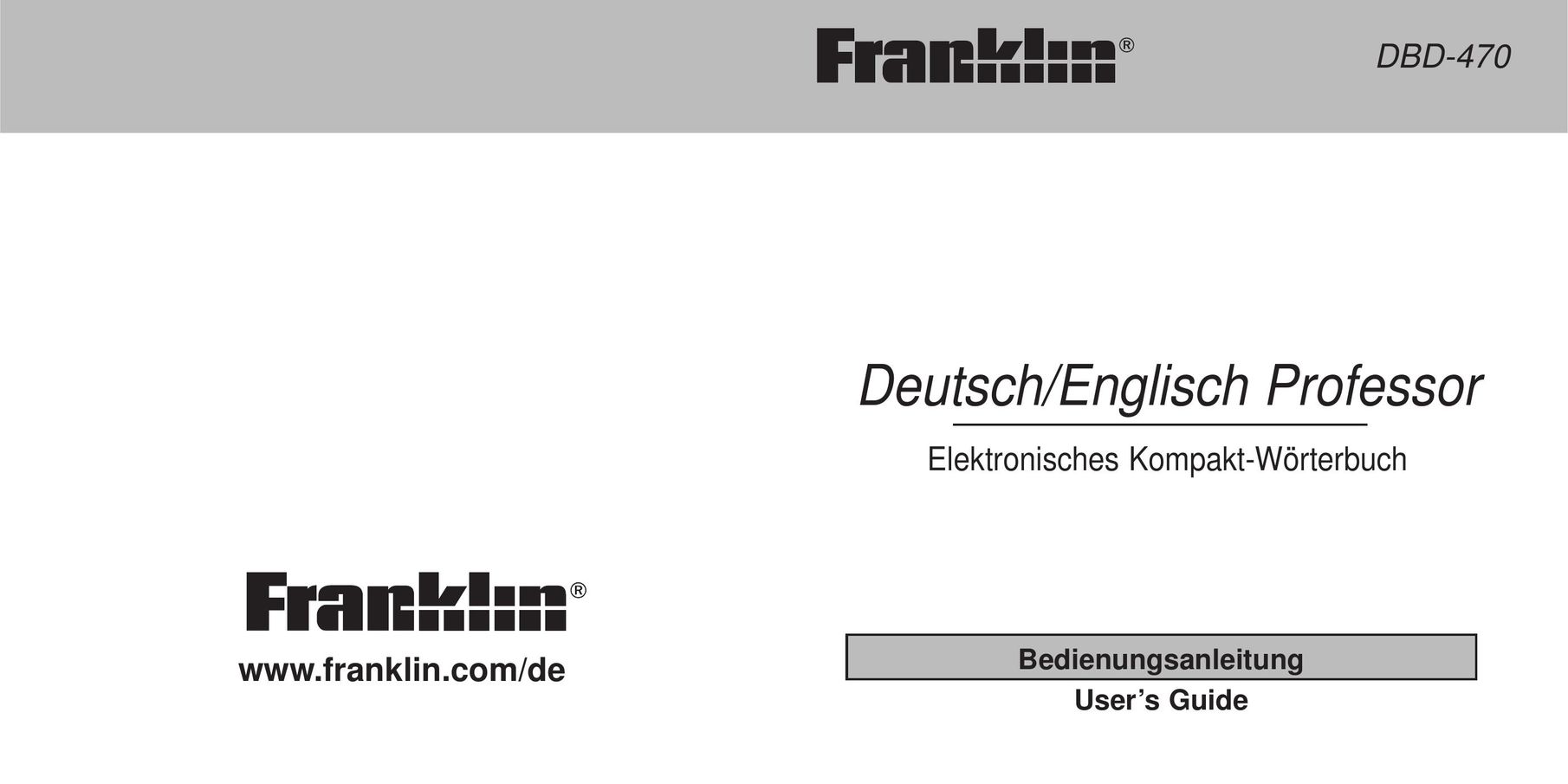 Franklin DBD-470 eBook Reader User Manual