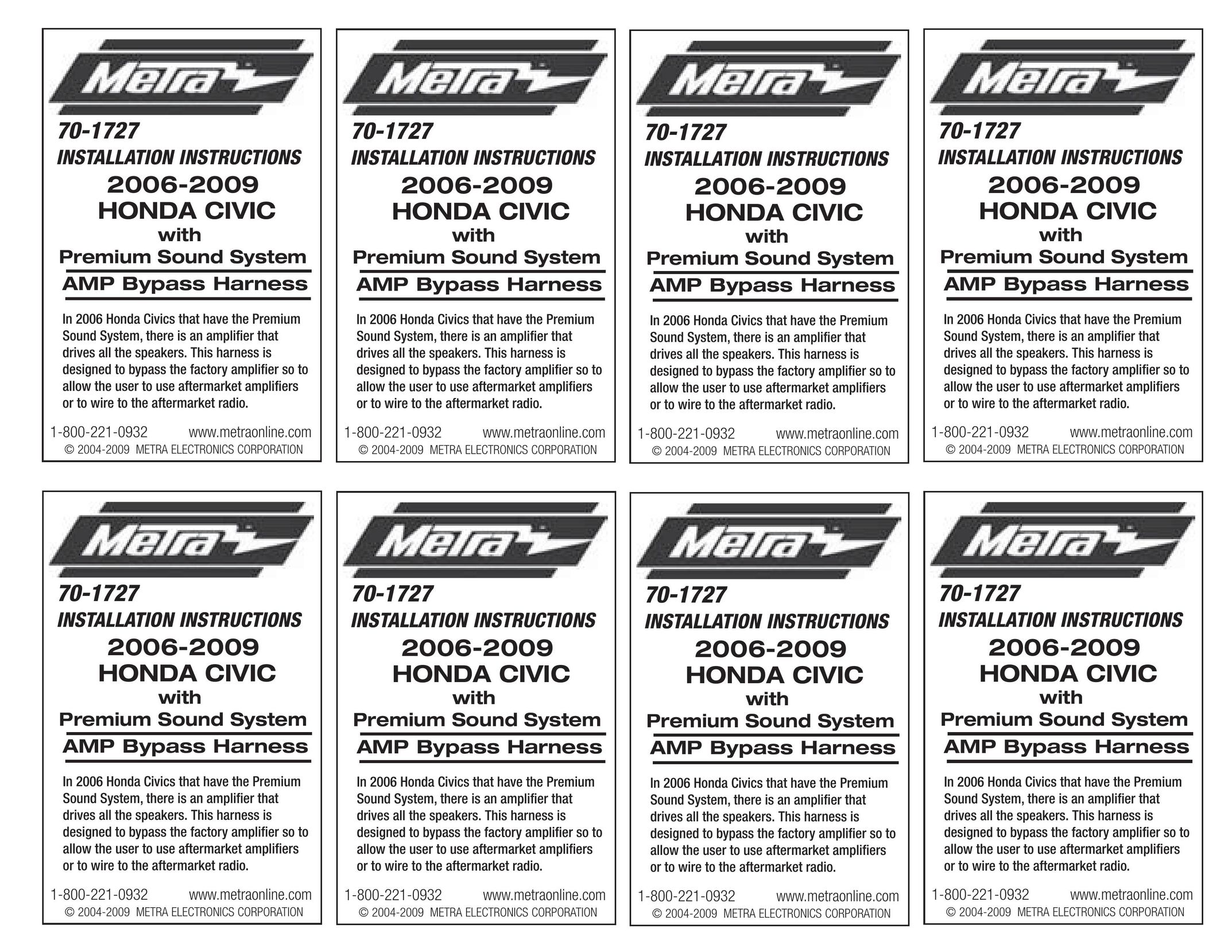 Metra Electronics 70-1727 eBook Reader User Manual