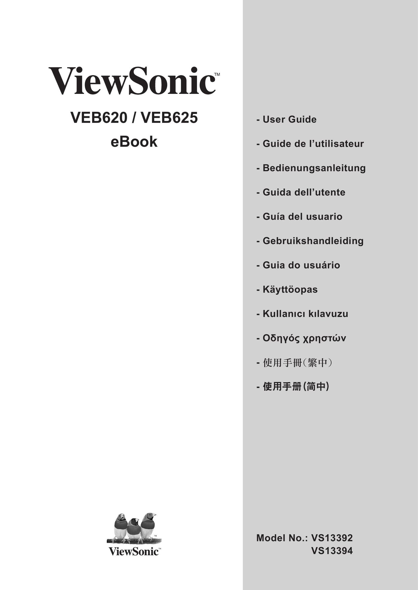 ViewSonic VS13392 eBook Reader User Manual