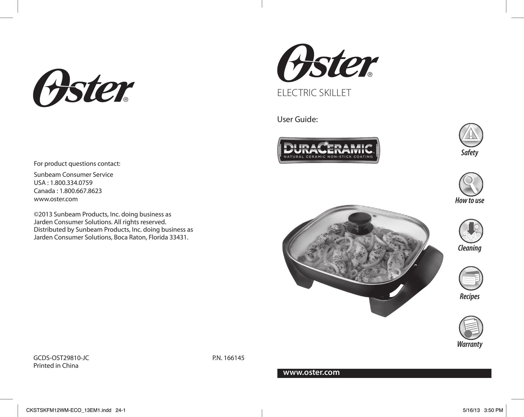 Oster DuraCeramic Electric Skillet Electric Pencil Sharpener User Manual