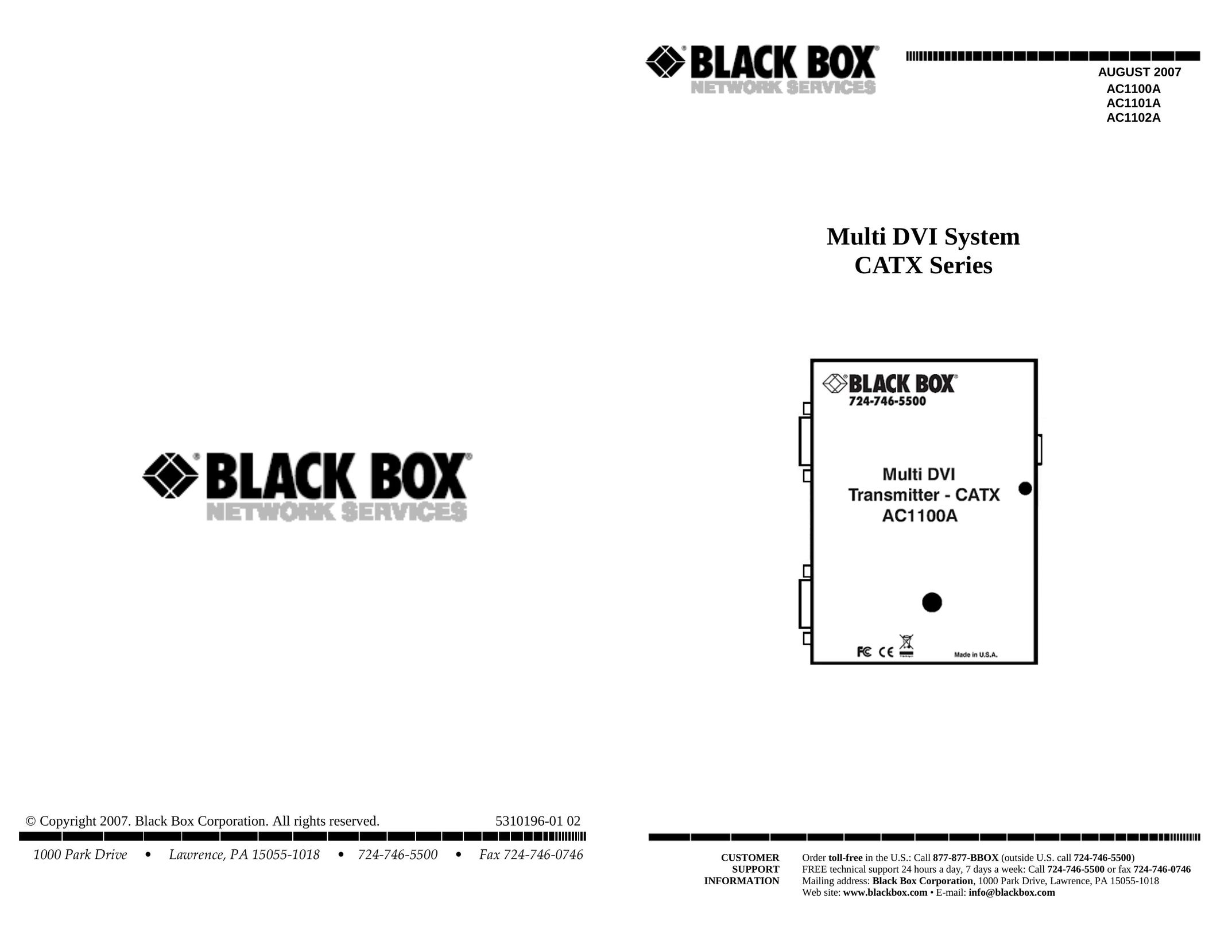 Black Box Multi DVI System CATX Series Electronic Accessory User Manual