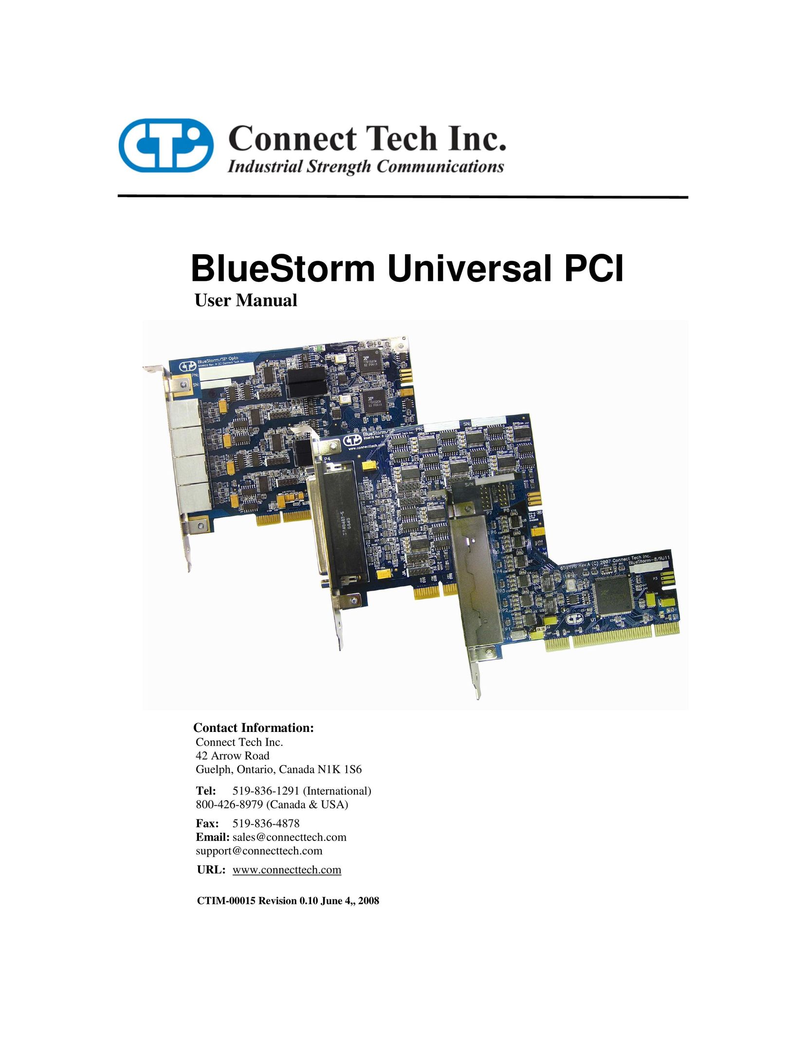 Connect Tech BlueStorm Universal PCI Electronic Accessory User Manual