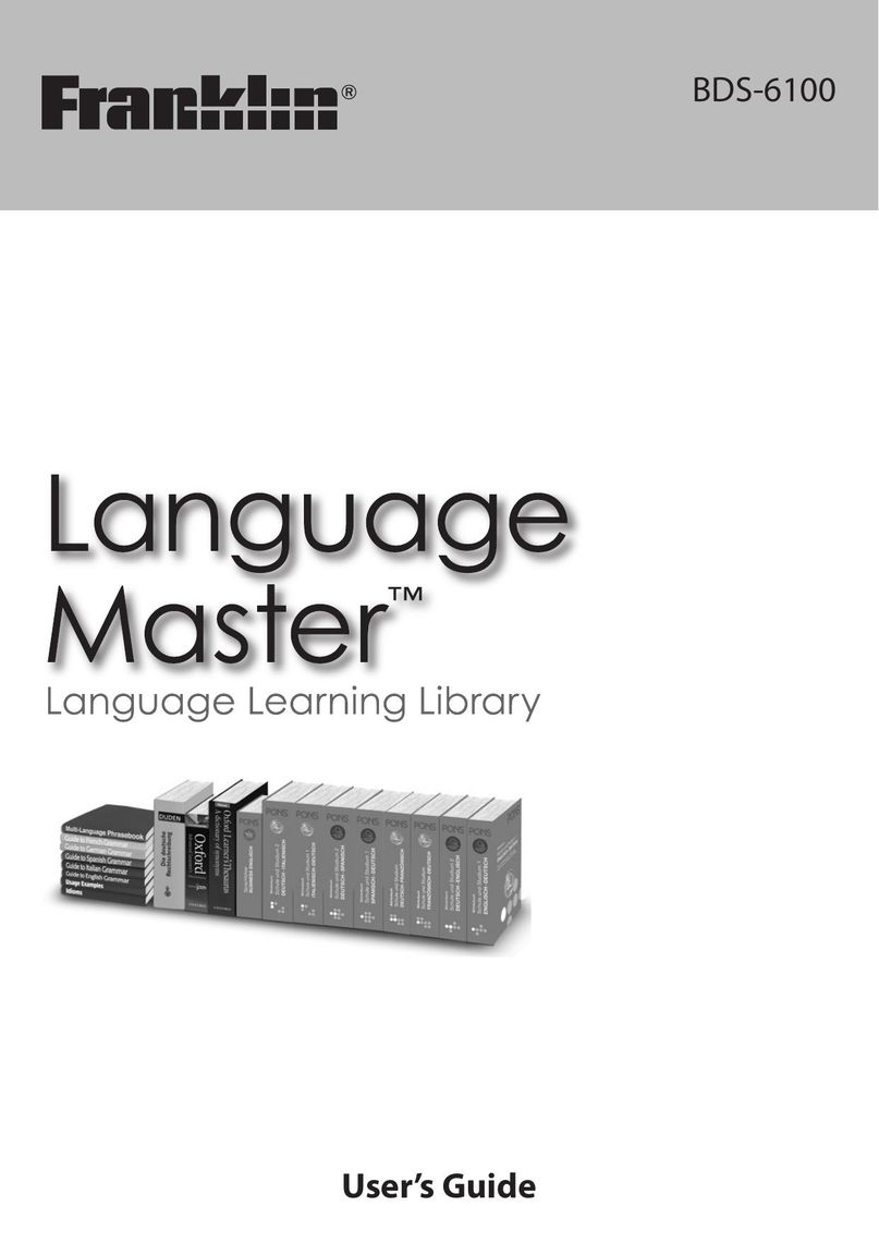 Franklin Language Master Language Learning Library Electronic Accessory User Manual