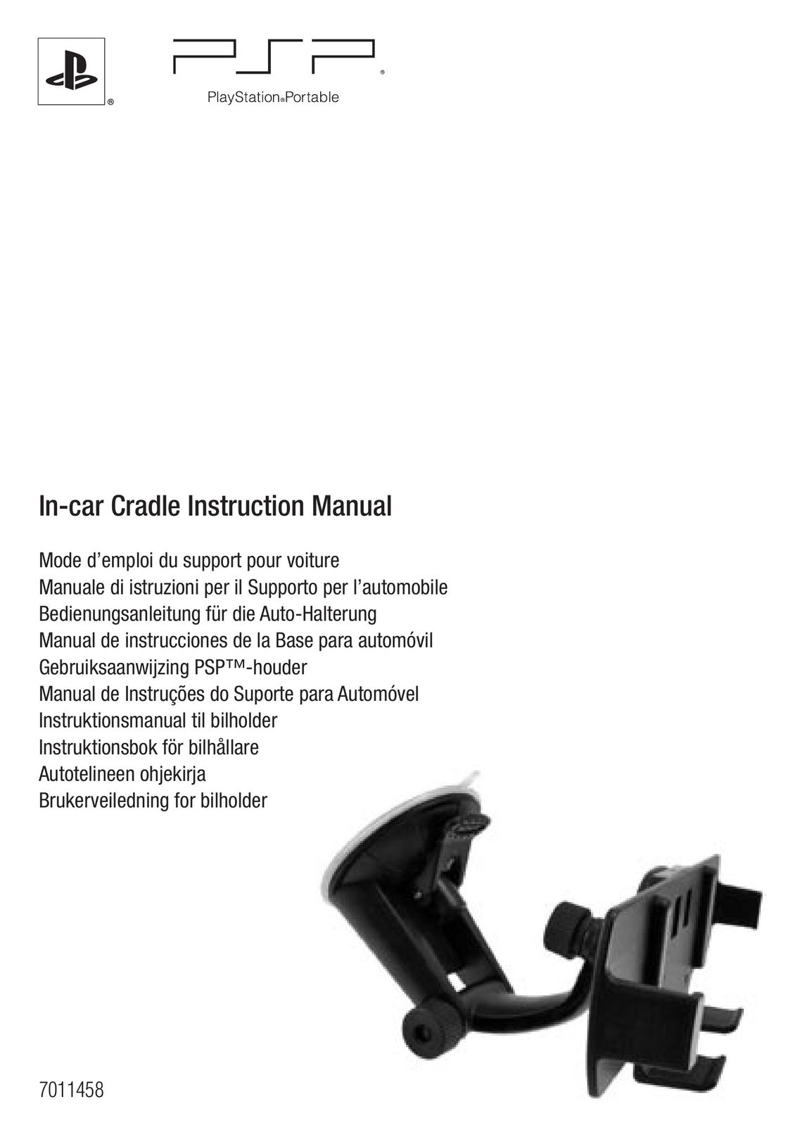 Sony In-car Cradle Electronic Accessory User Manual