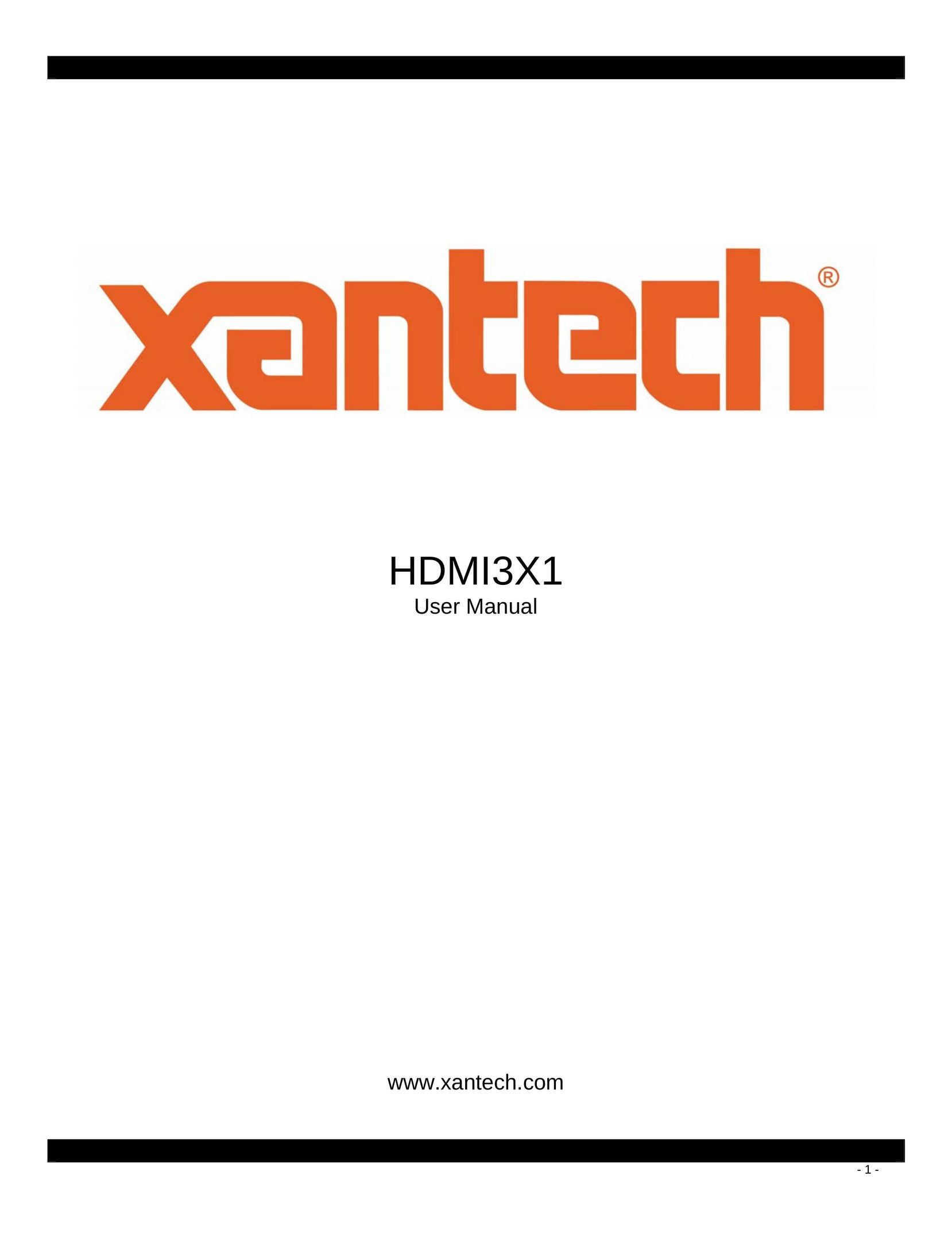 Xantech HDMI3X1 Electronic Accessory User Manual