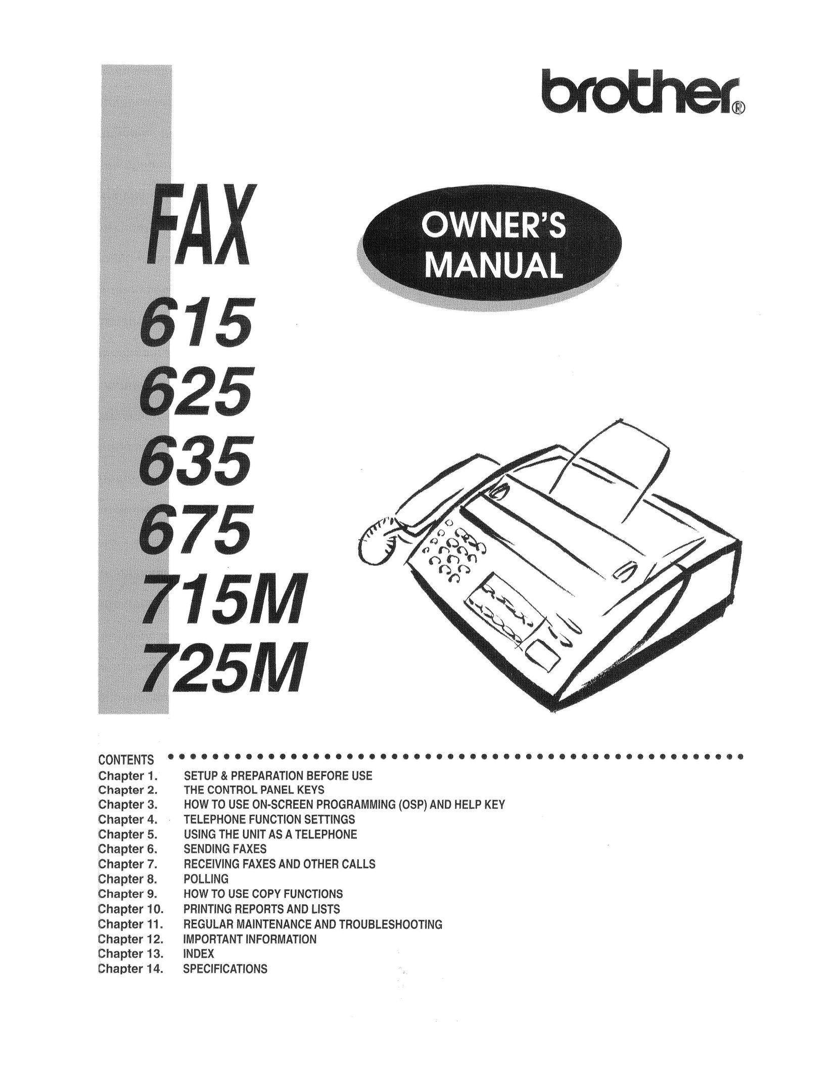 Brother 615 Fax Machine User Manual