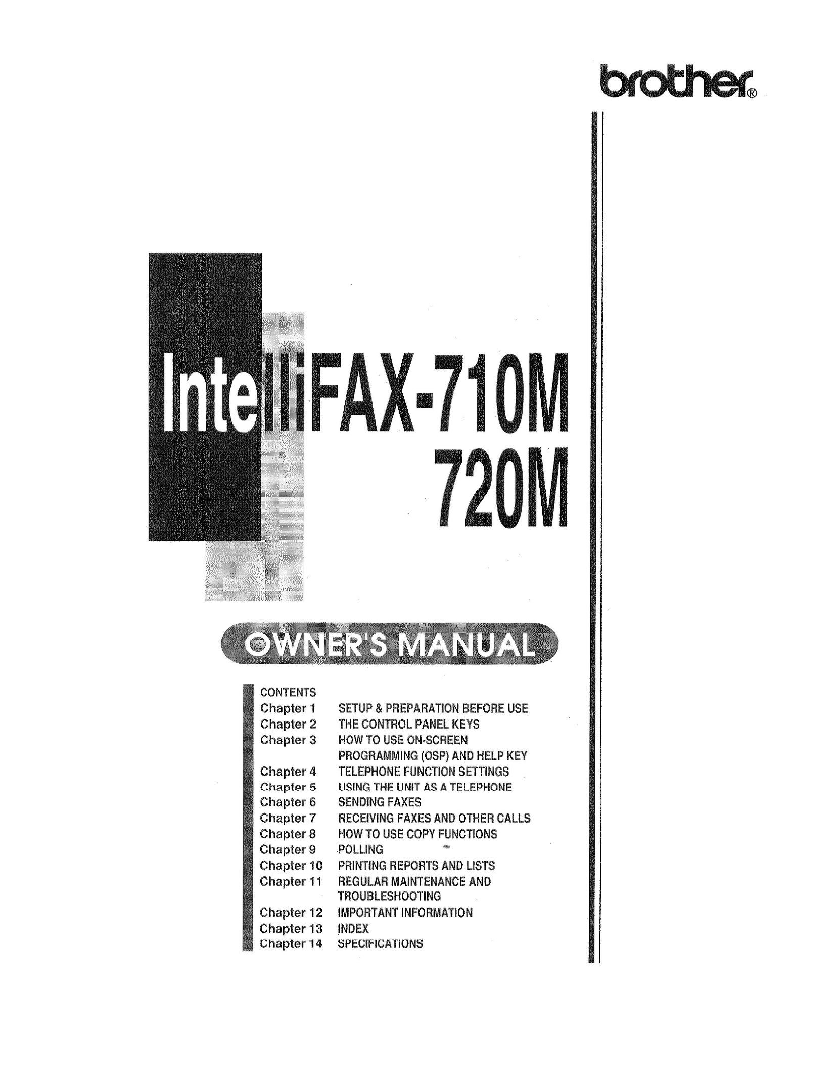 Brother 710M Fax Machine User Manual