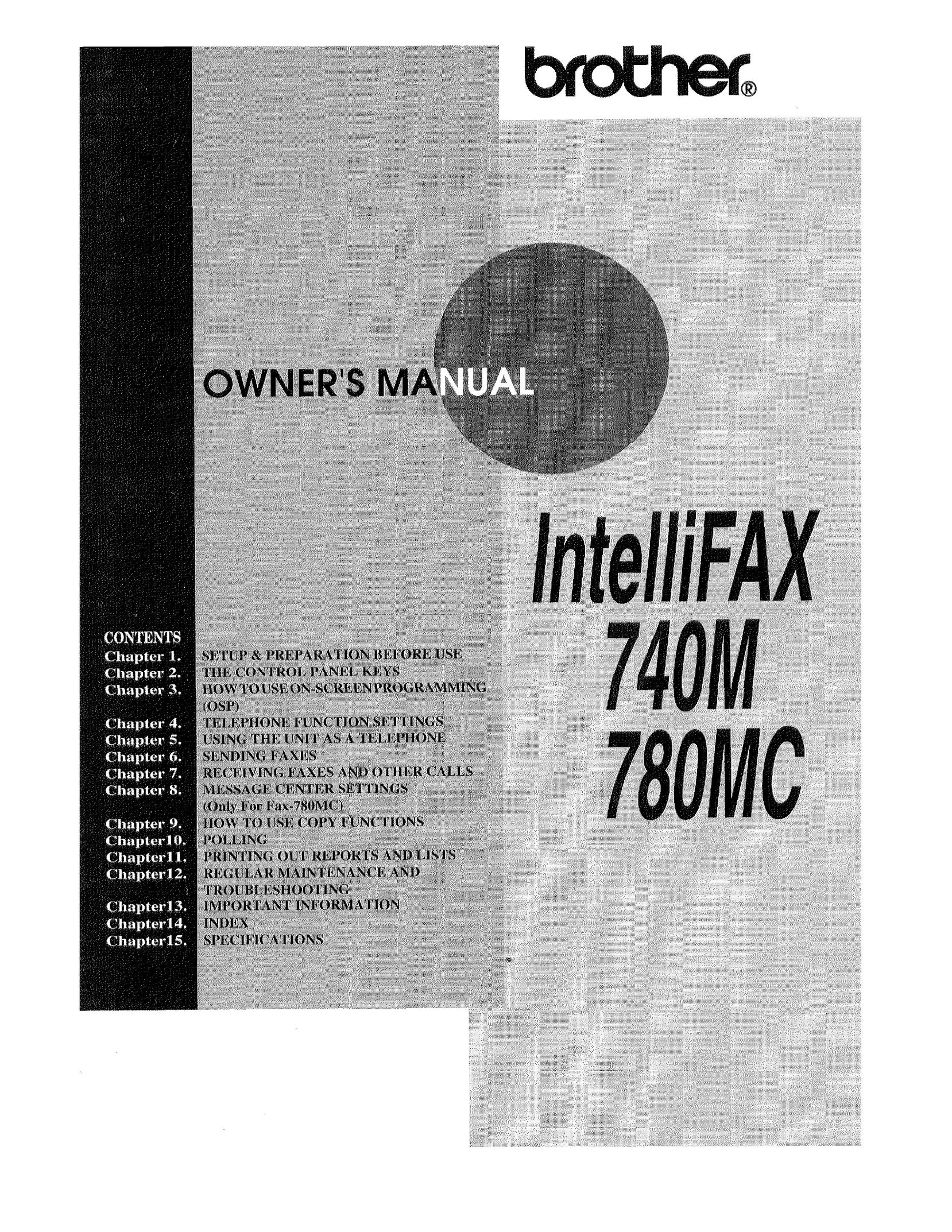 Brother 740M Fax Machine User Manual