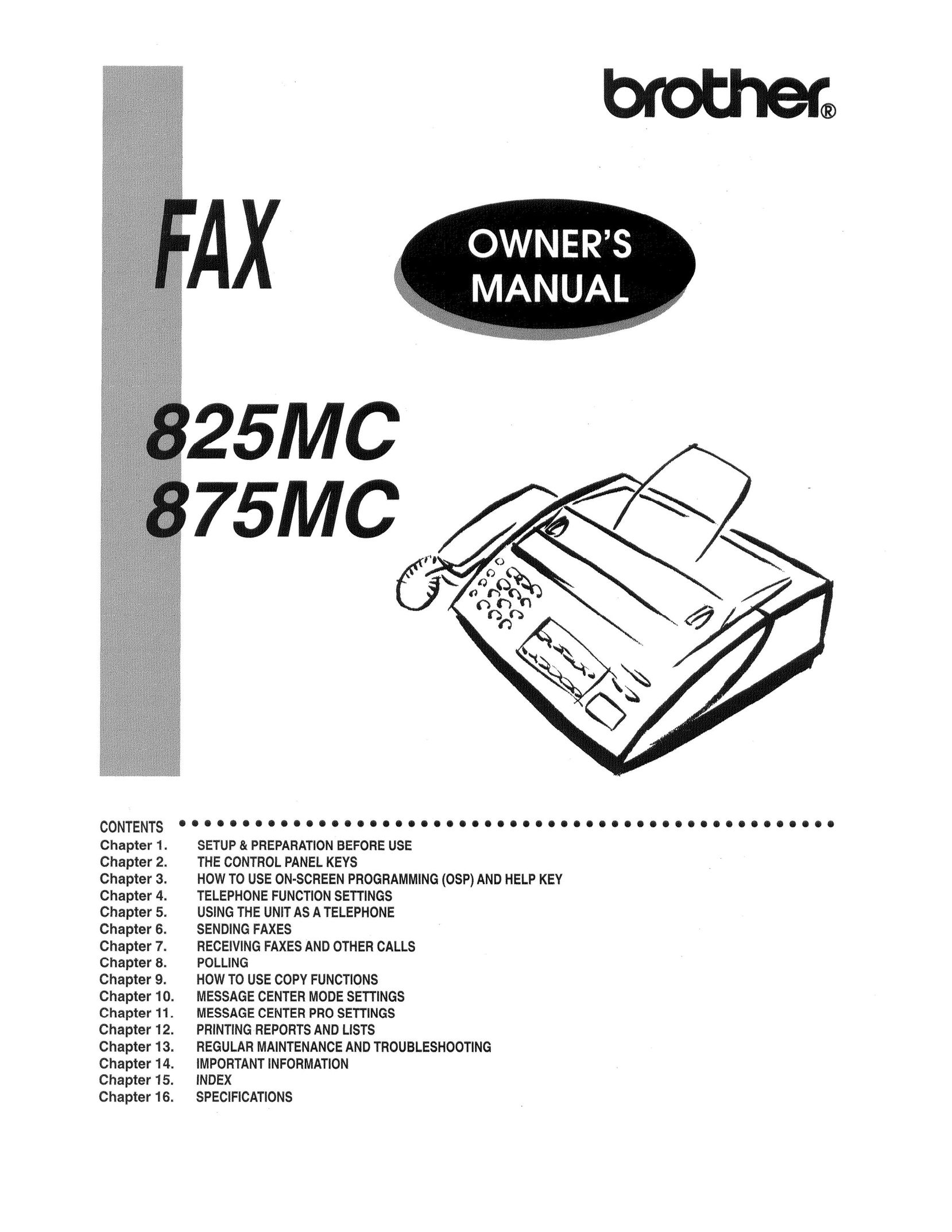 Brother 875MC Fax Machine User Manual