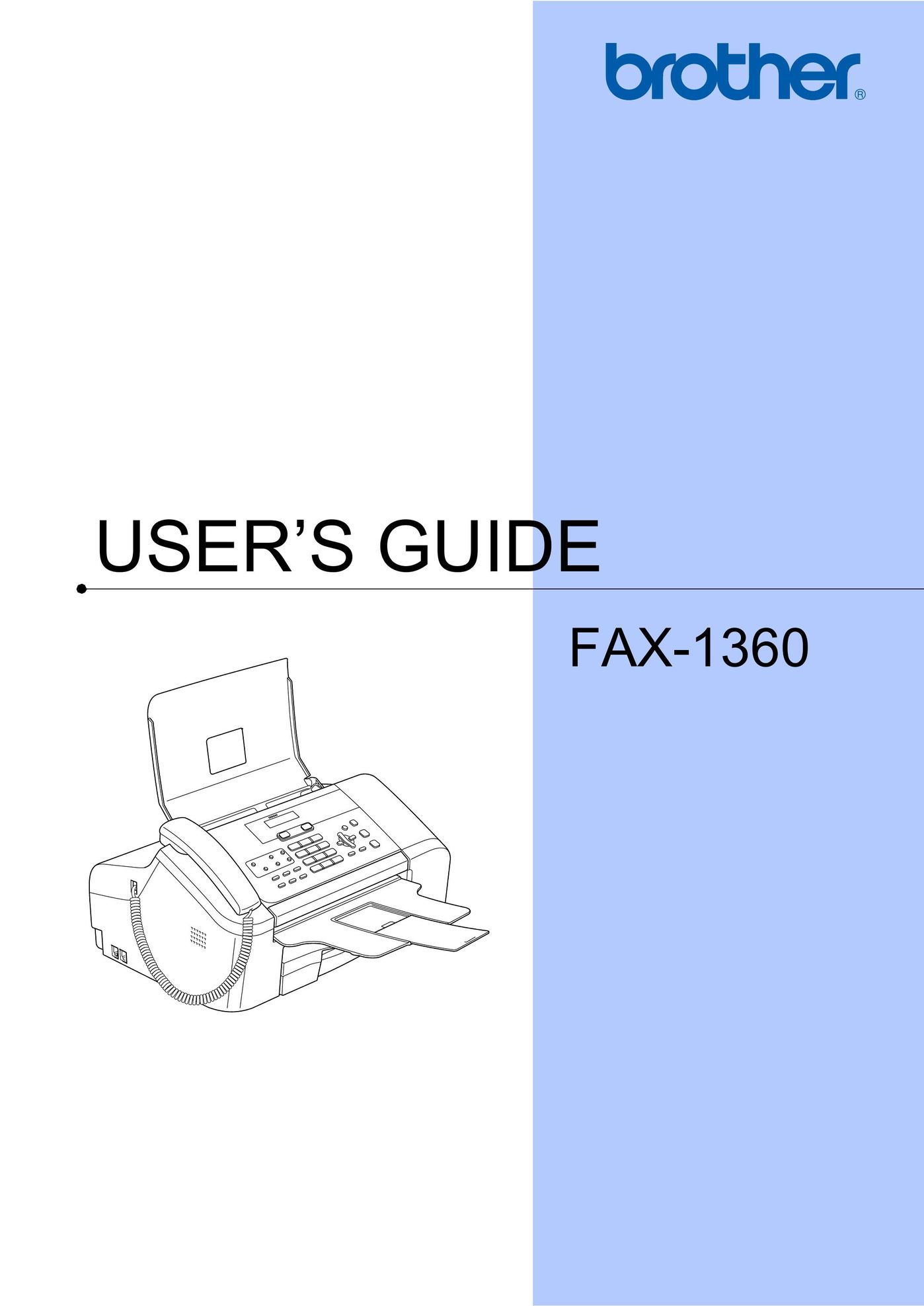Brother Fax 1360 Fax Machine User Manual