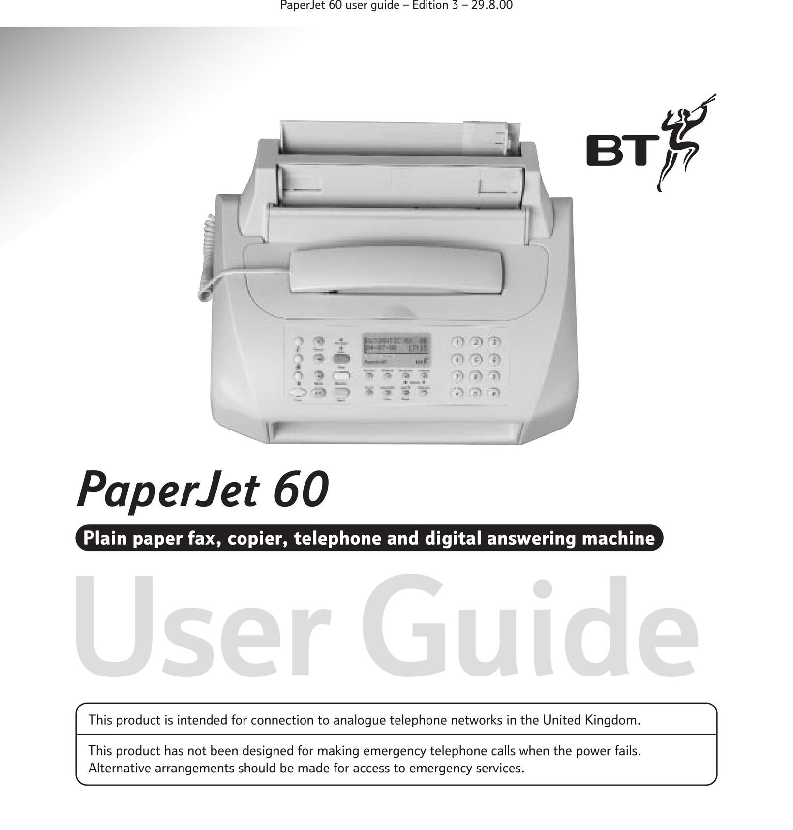 BT 60 Fax Machine User Manual