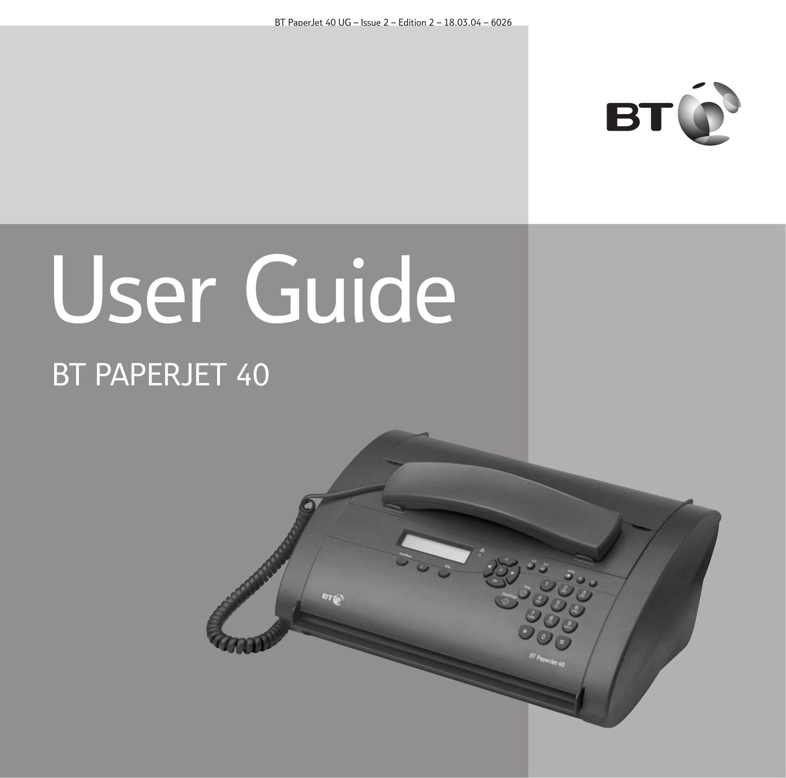 BT PaperJet 40 Fax Machine User Manual