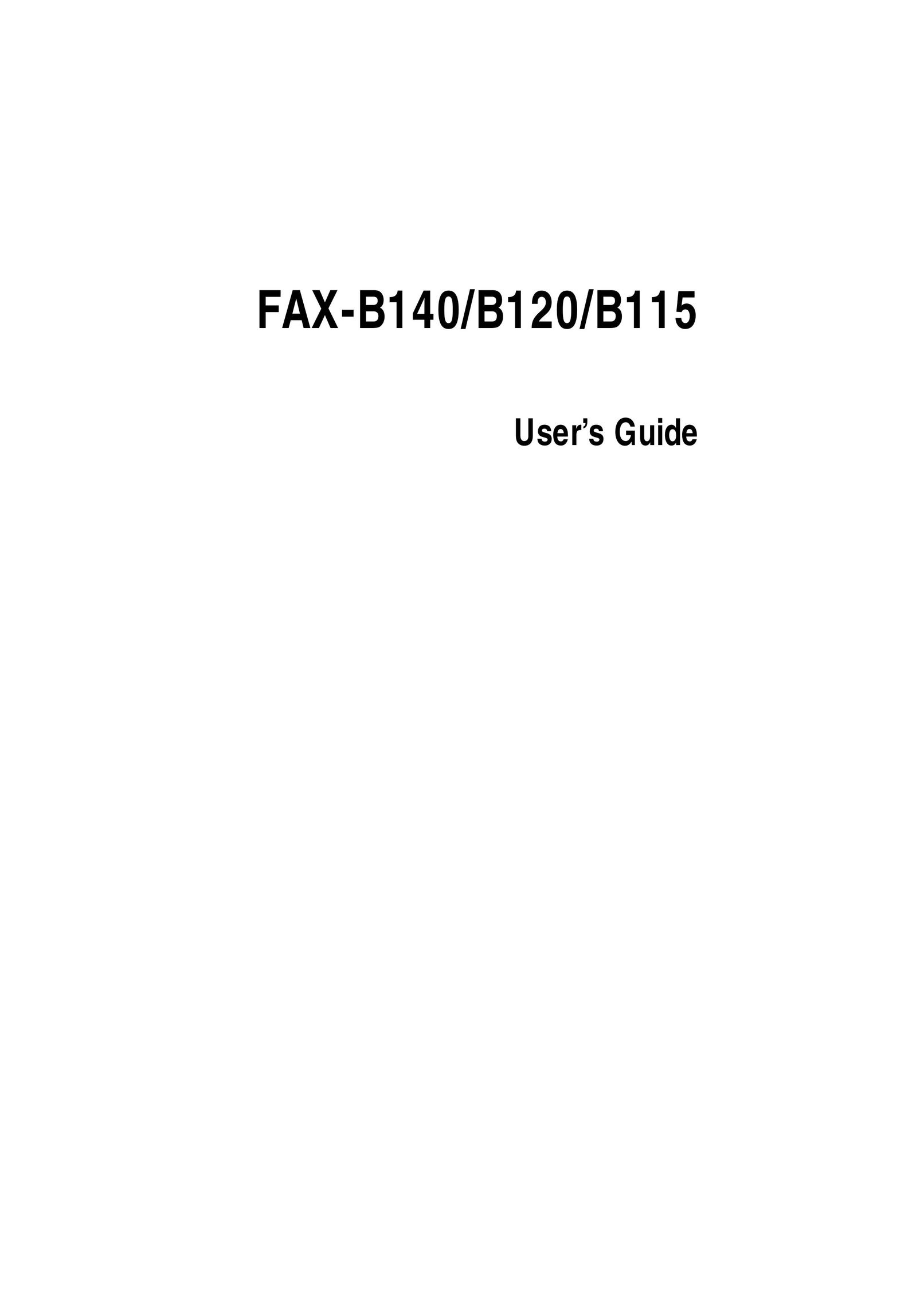 Canon B115 Fax Machine User Manual