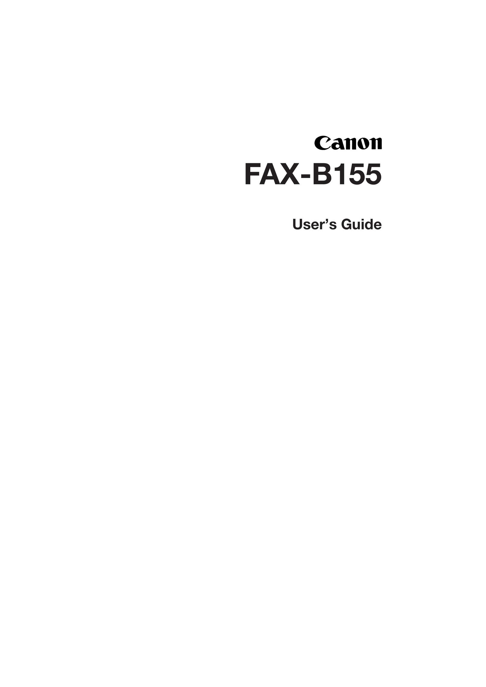 Canon B155 Fax Machine User Manual