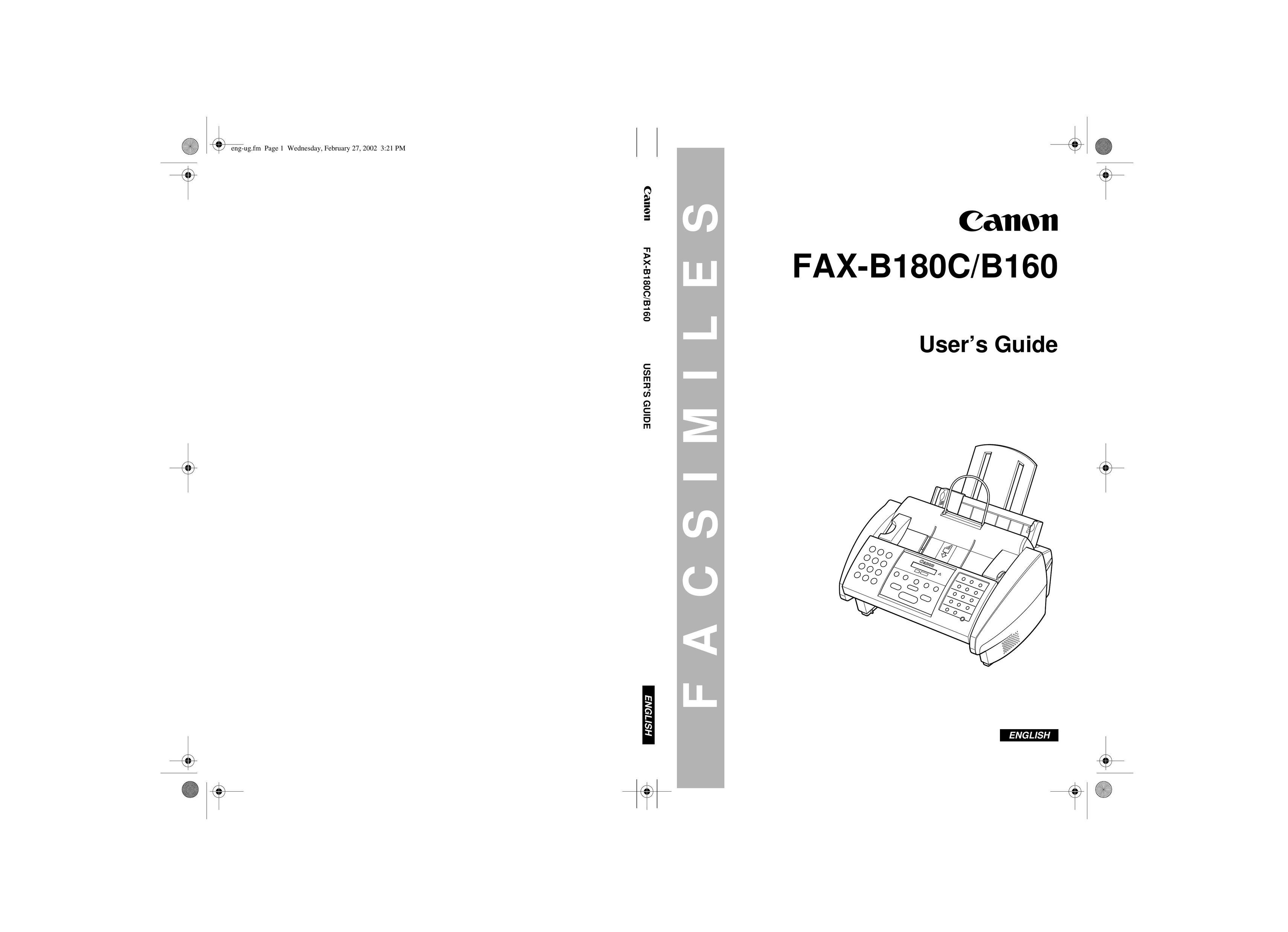 Canon B160 Fax Machine User Manual