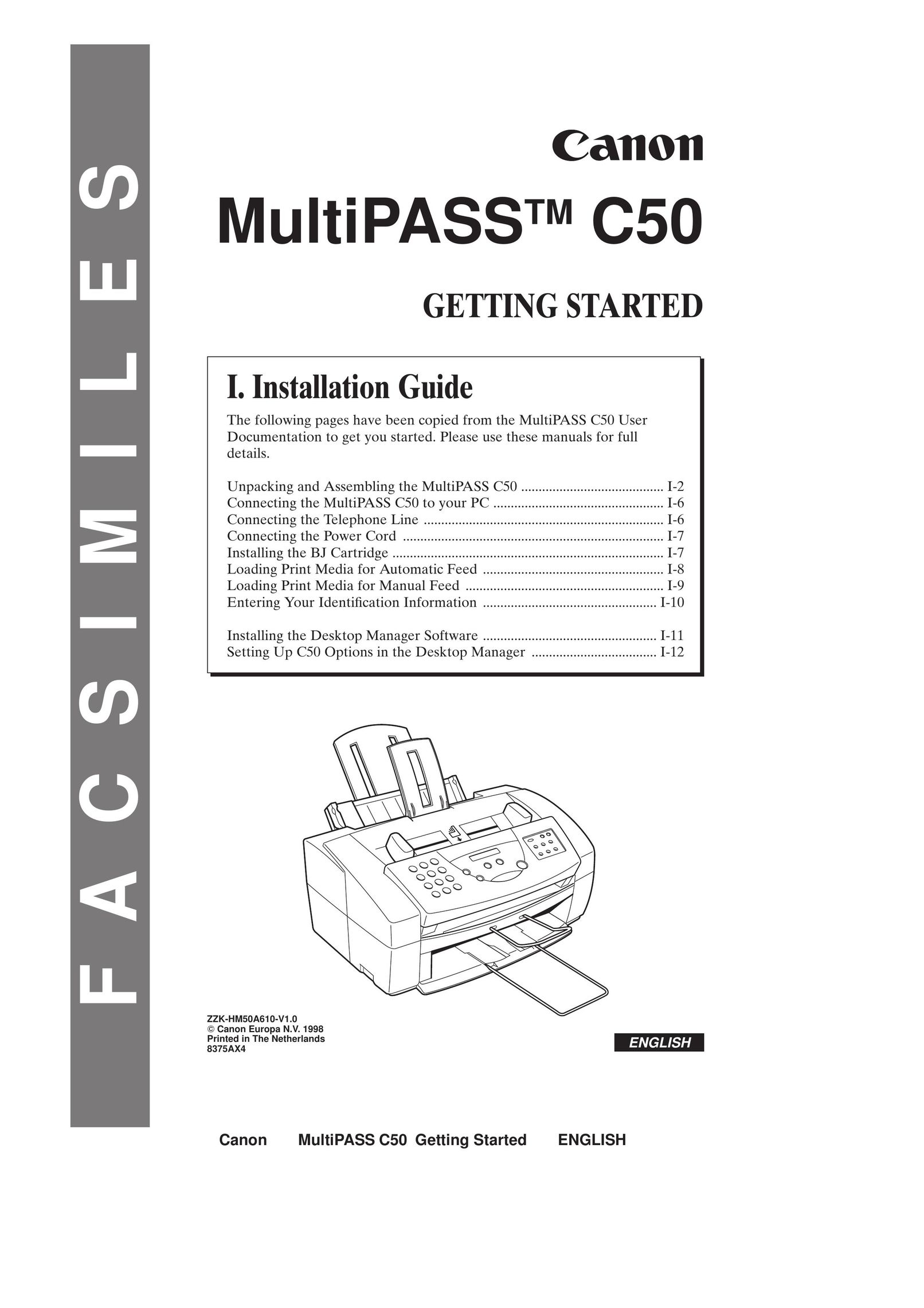 Canon C50 Fax Machine User Manual
