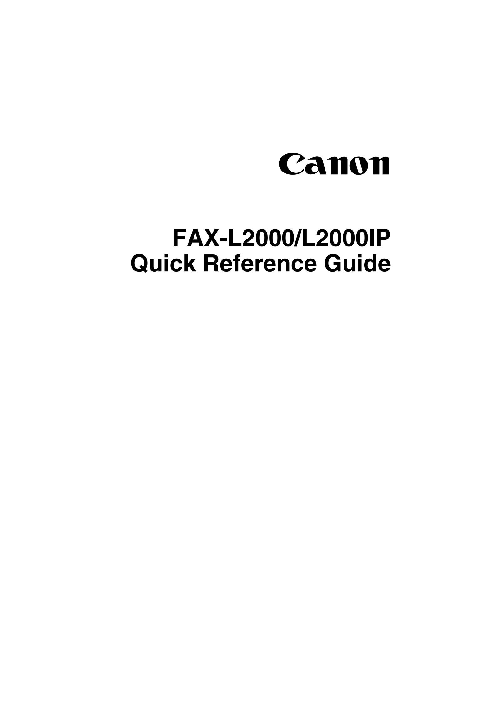 Canon FAX-L2000 Fax Machine User Manual